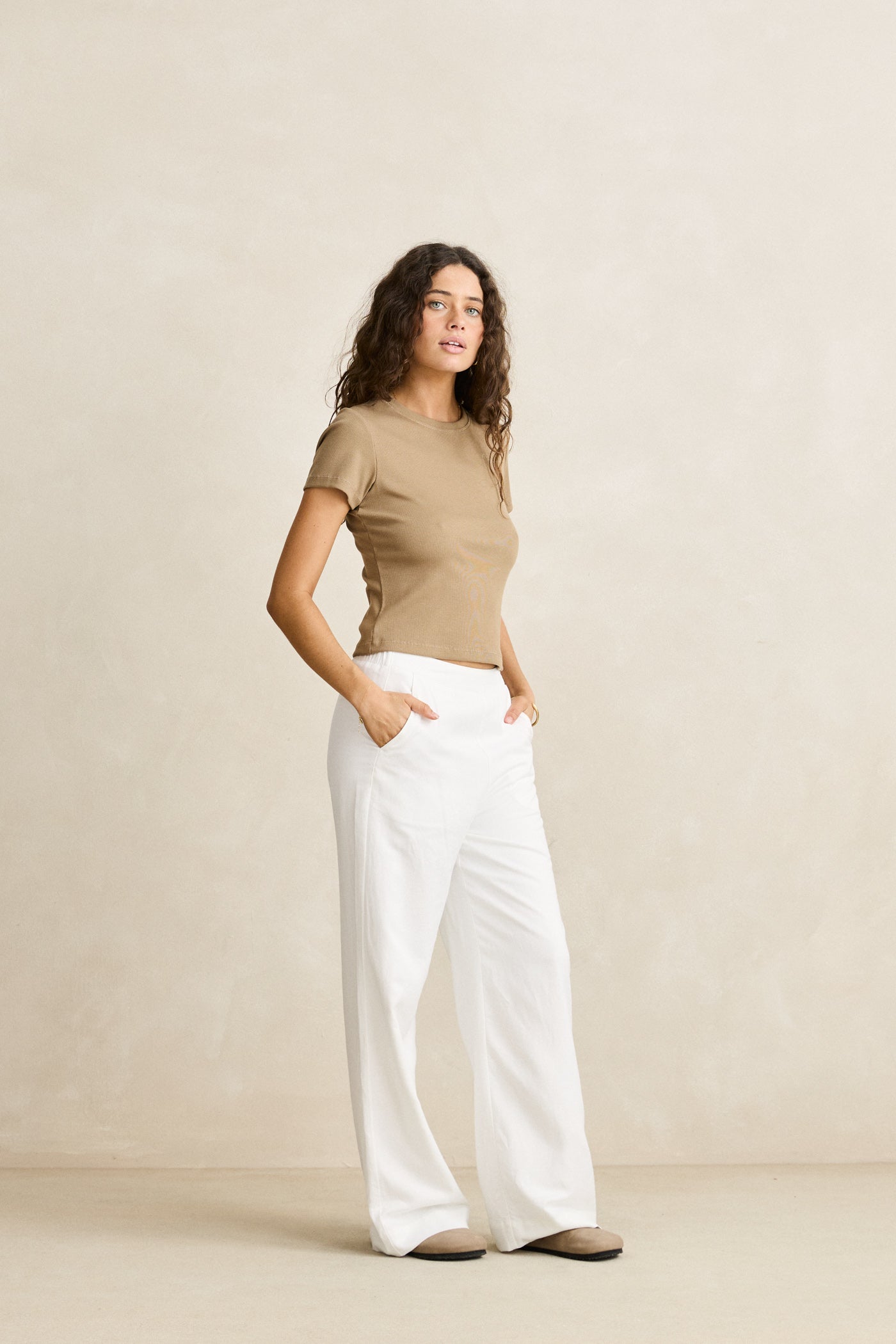 Rhythm Essential Wide Leg Pant - White