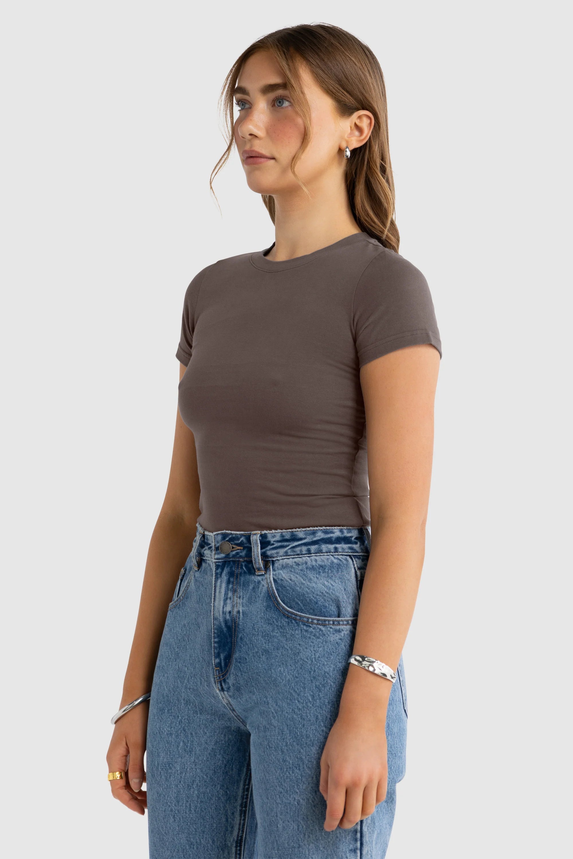 ORTC Evie Fitted T Shirt - Espresso