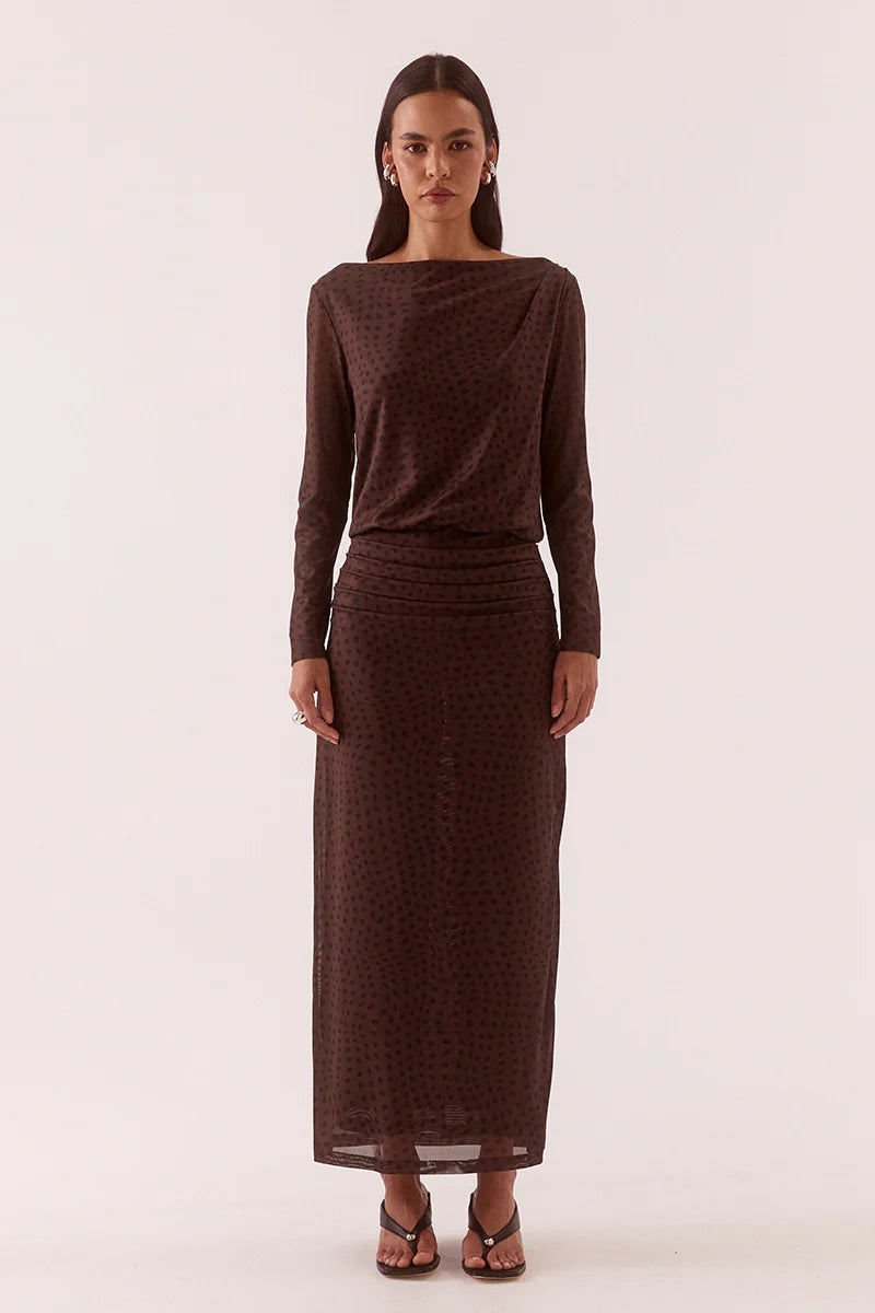 Sovere Zuri Longsleeve Dress - Rum Raisin