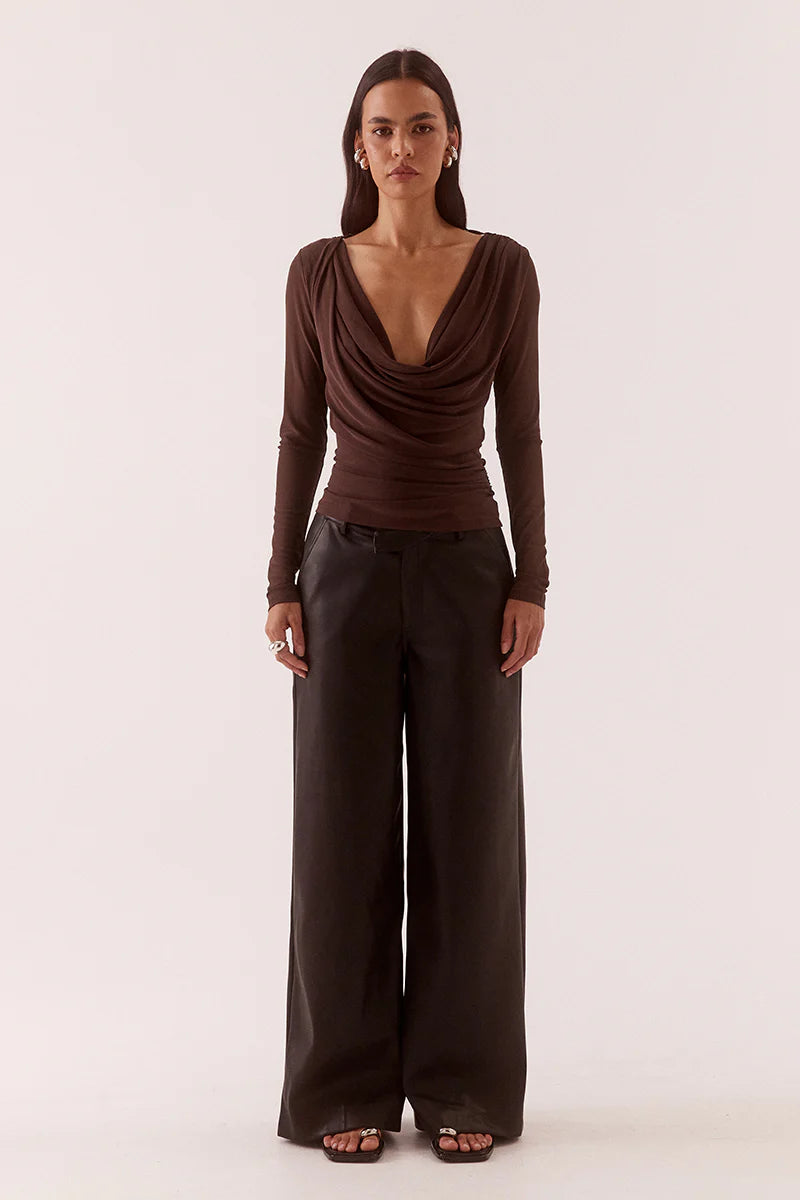 Sovere Myriad Drape Top - Rum Raisin