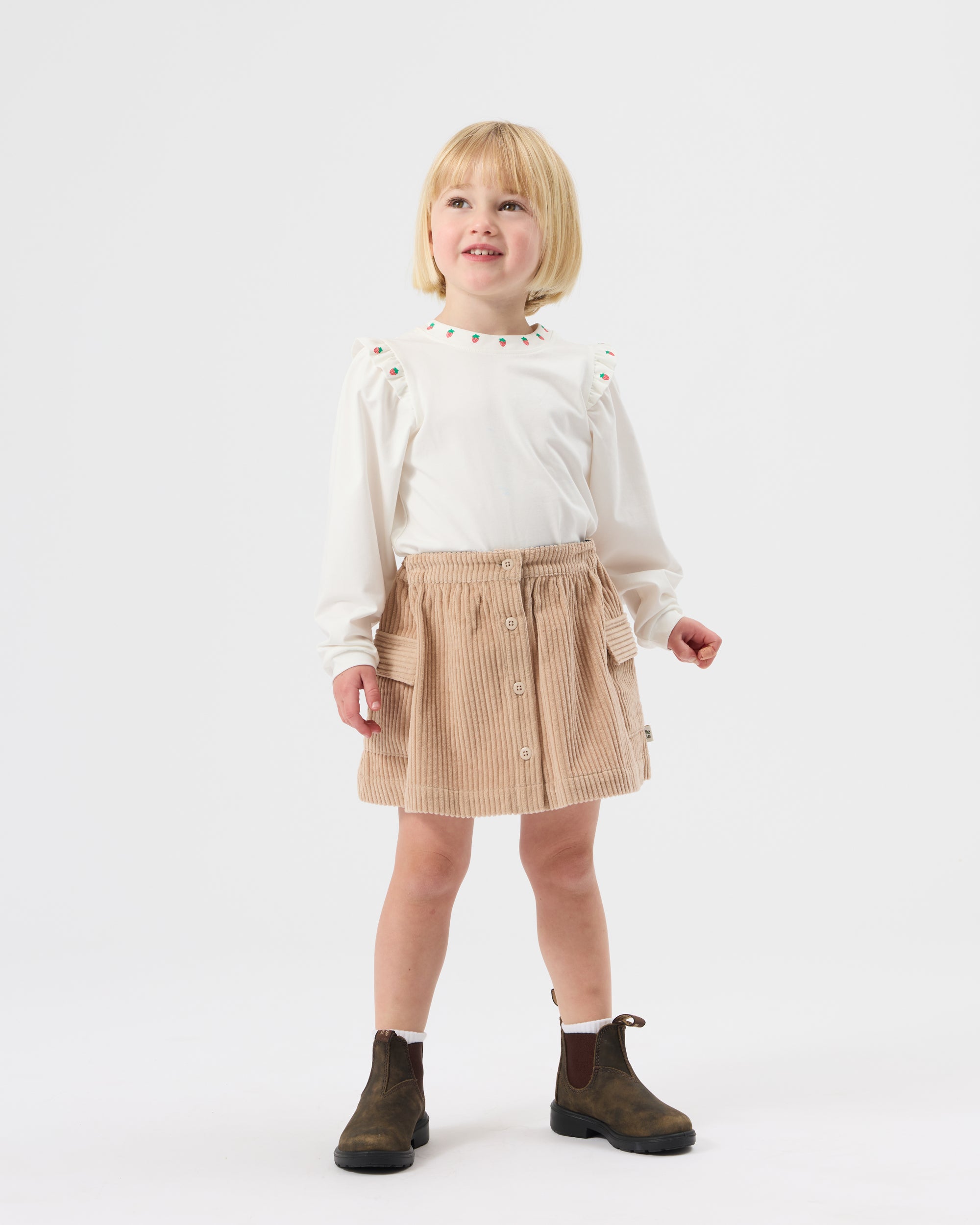 Goldie + Ace Corduroy Pocket Skirt - Tan
