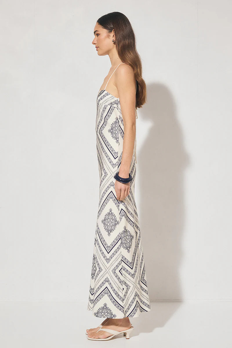 Mon Renn Serafina Dress - Cream Base Navy