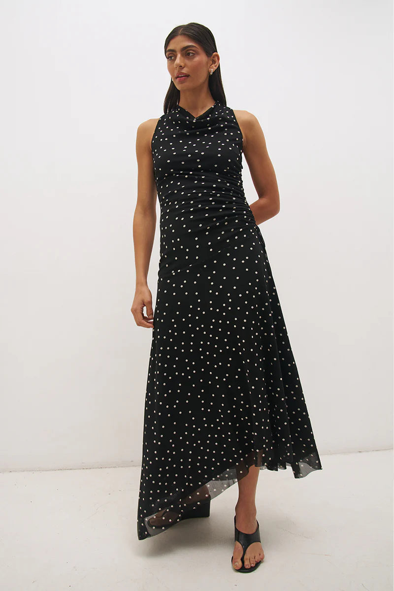 Mon Renn Vesper Spot Dress - Black