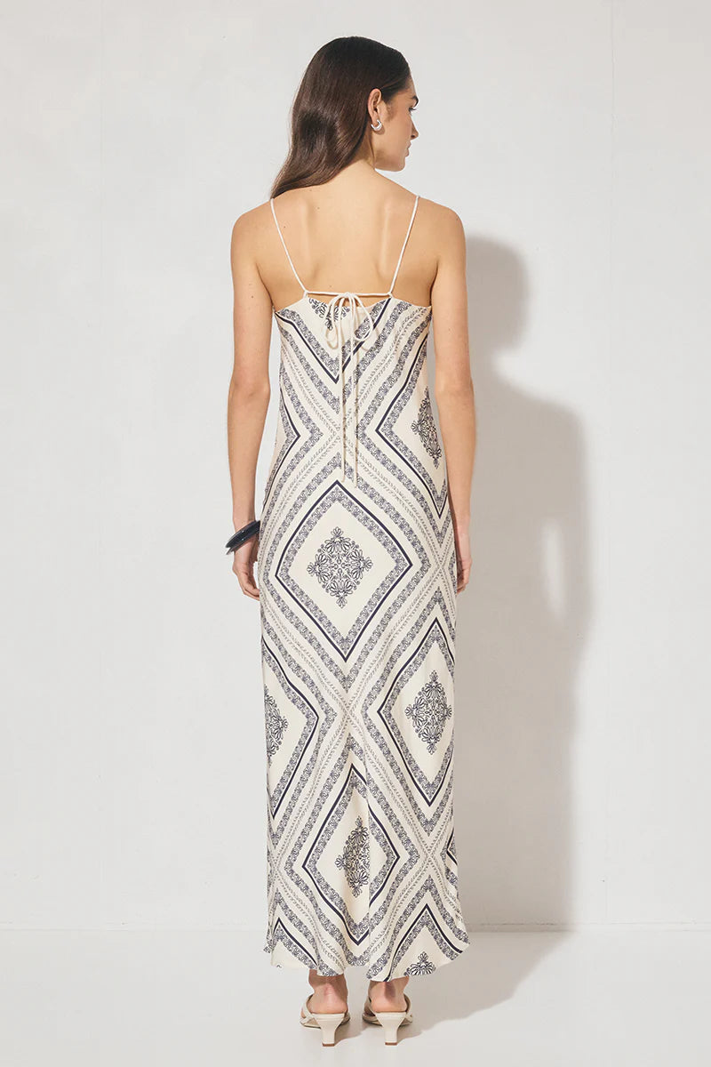 Mon Renn Serafina Dress - Cream Base Navy
