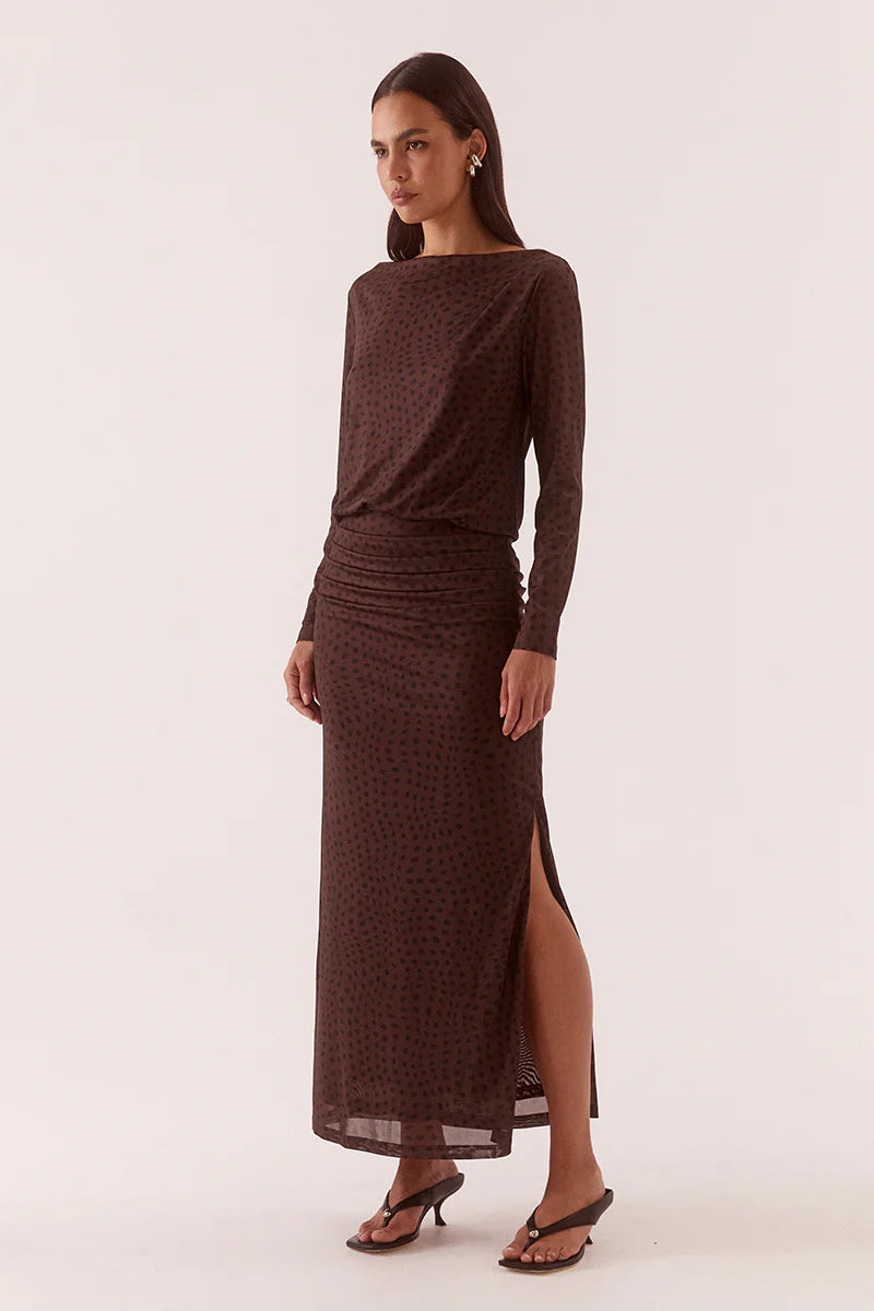 Sovere Zuri Longsleeve Dress - Rum Raisin