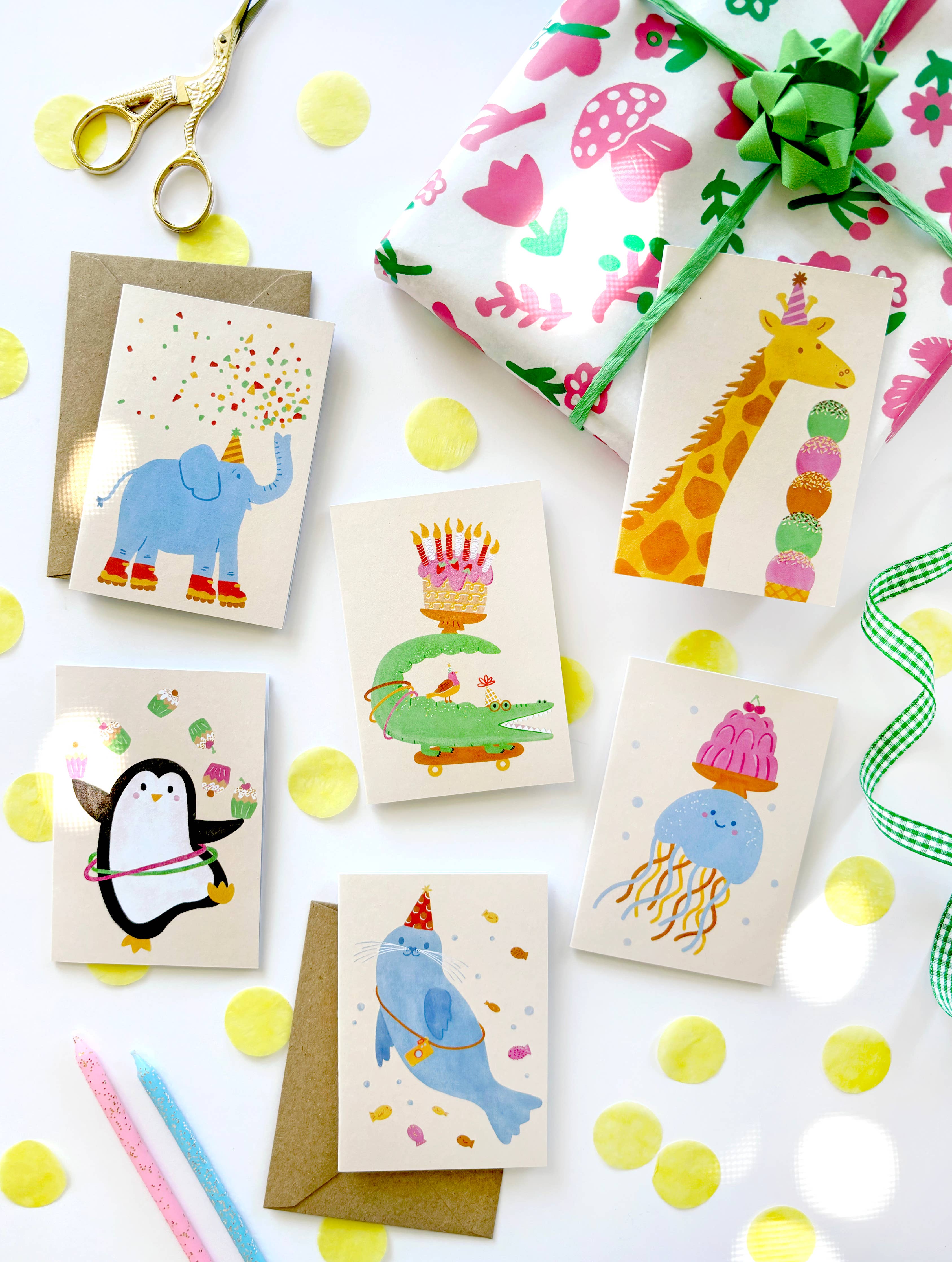 Elephant Mini Card - Illustrated Cute Kids Birthday Fun