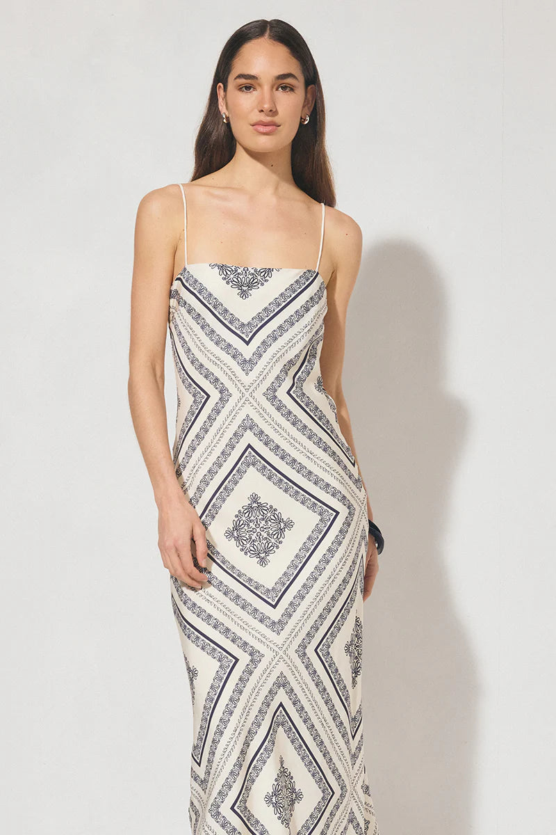 Mon Renn Serafina Dress - Cream Base Navy