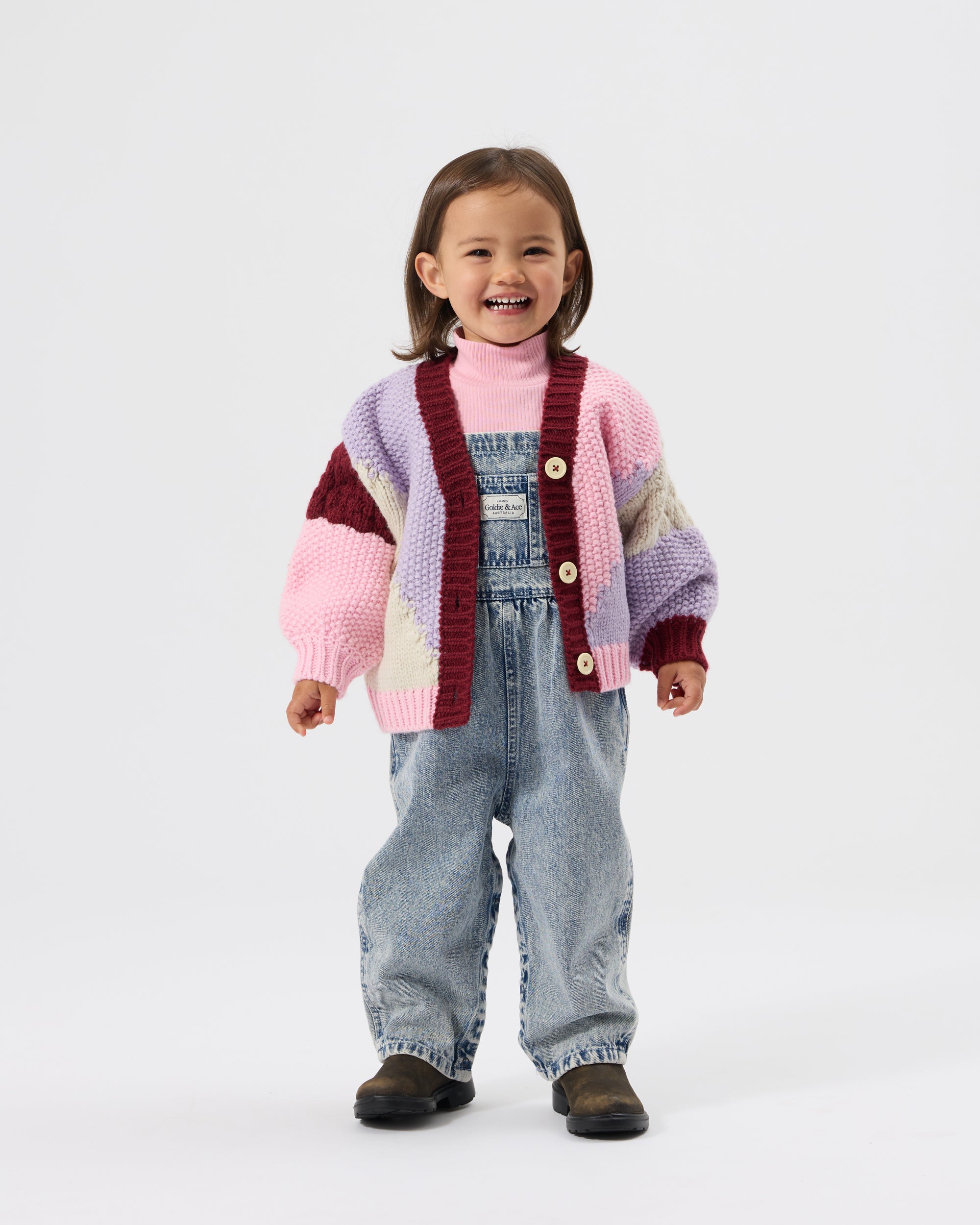 Goldie + Ace Colour Block Knit Cardigan