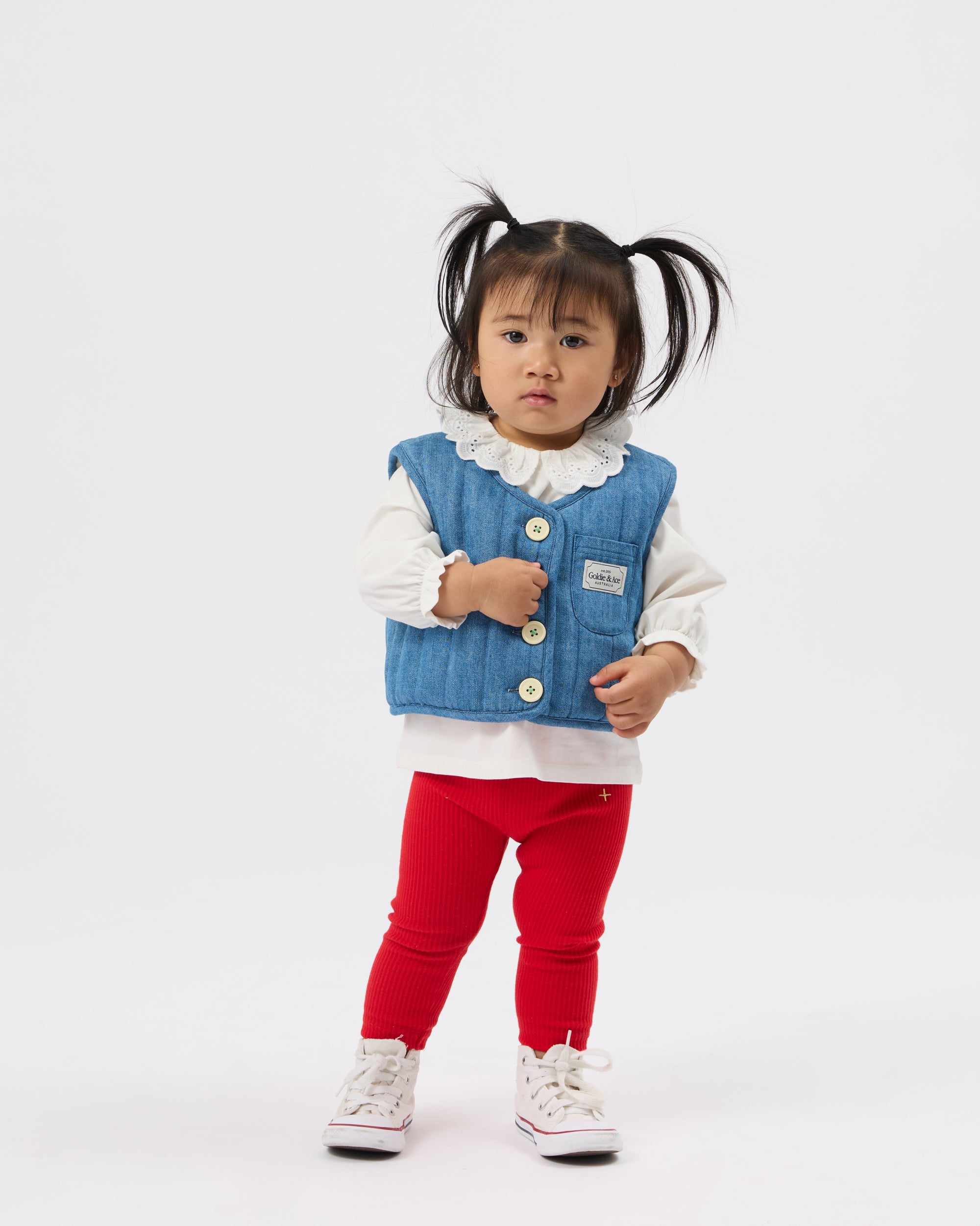 Goldie + Ace Bowie Rib Legging - Red