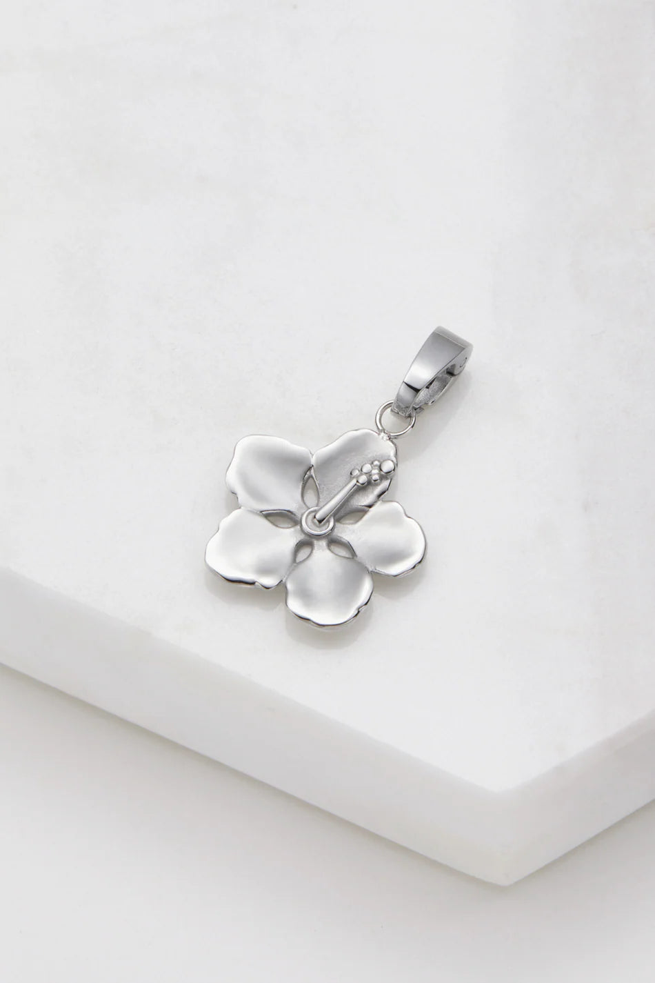 Zafino Hibiscus Flower Charm - Silver