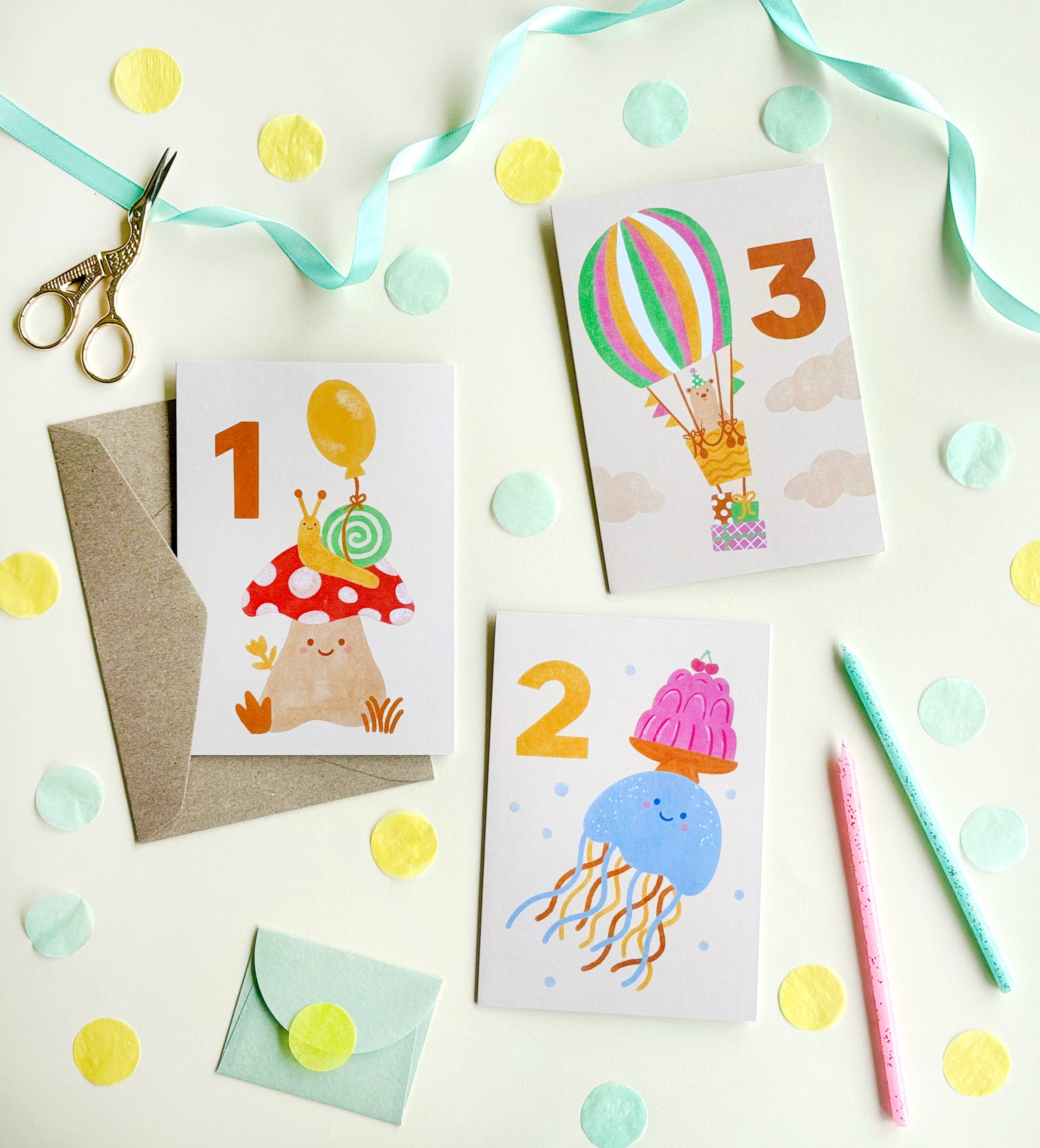 Age 2 Jellyfish Birthday Card - Kids Cute Milestone 2nd Bday