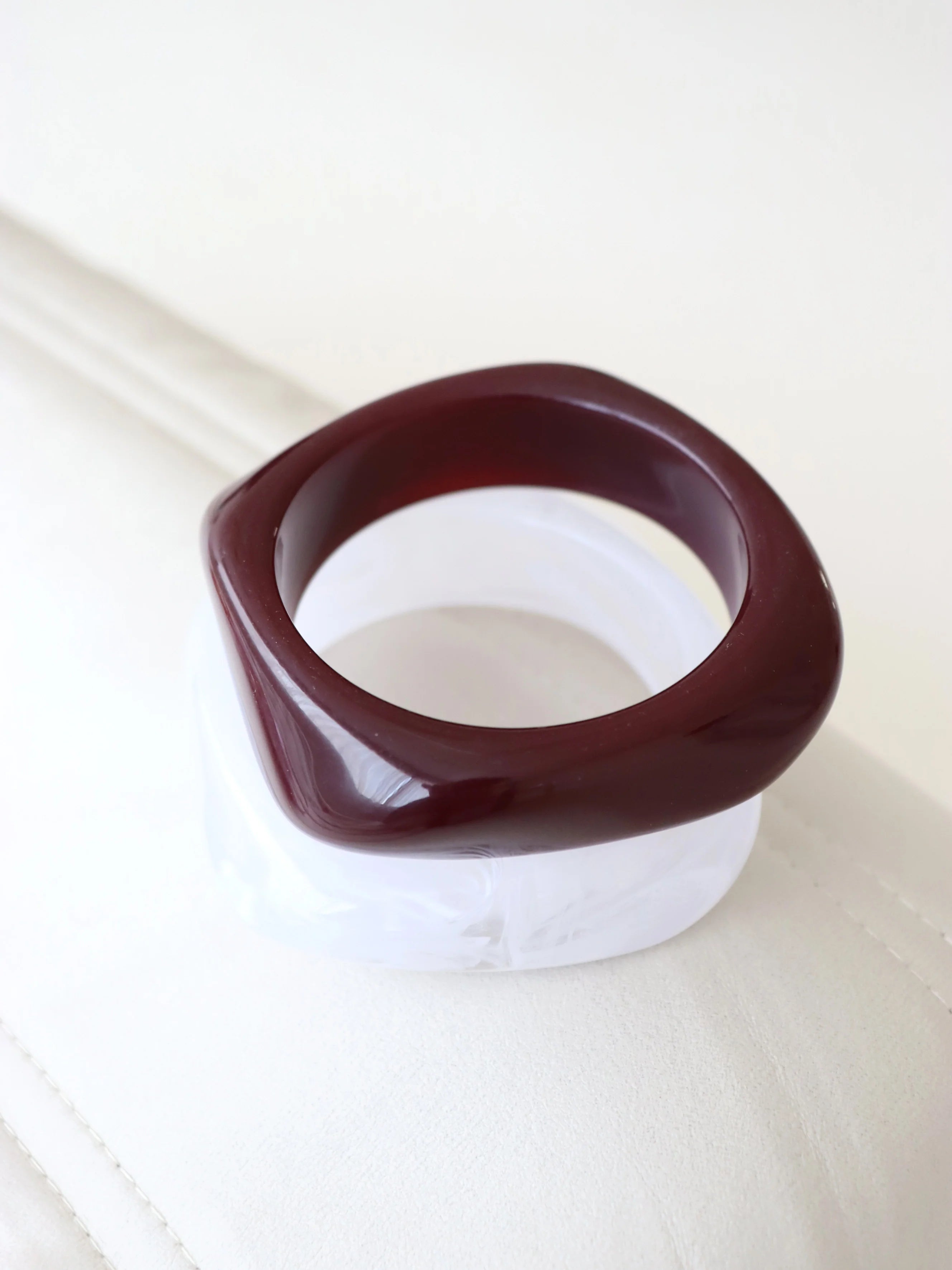 Angels Whisper Angular Cuff Bangle - Wine
