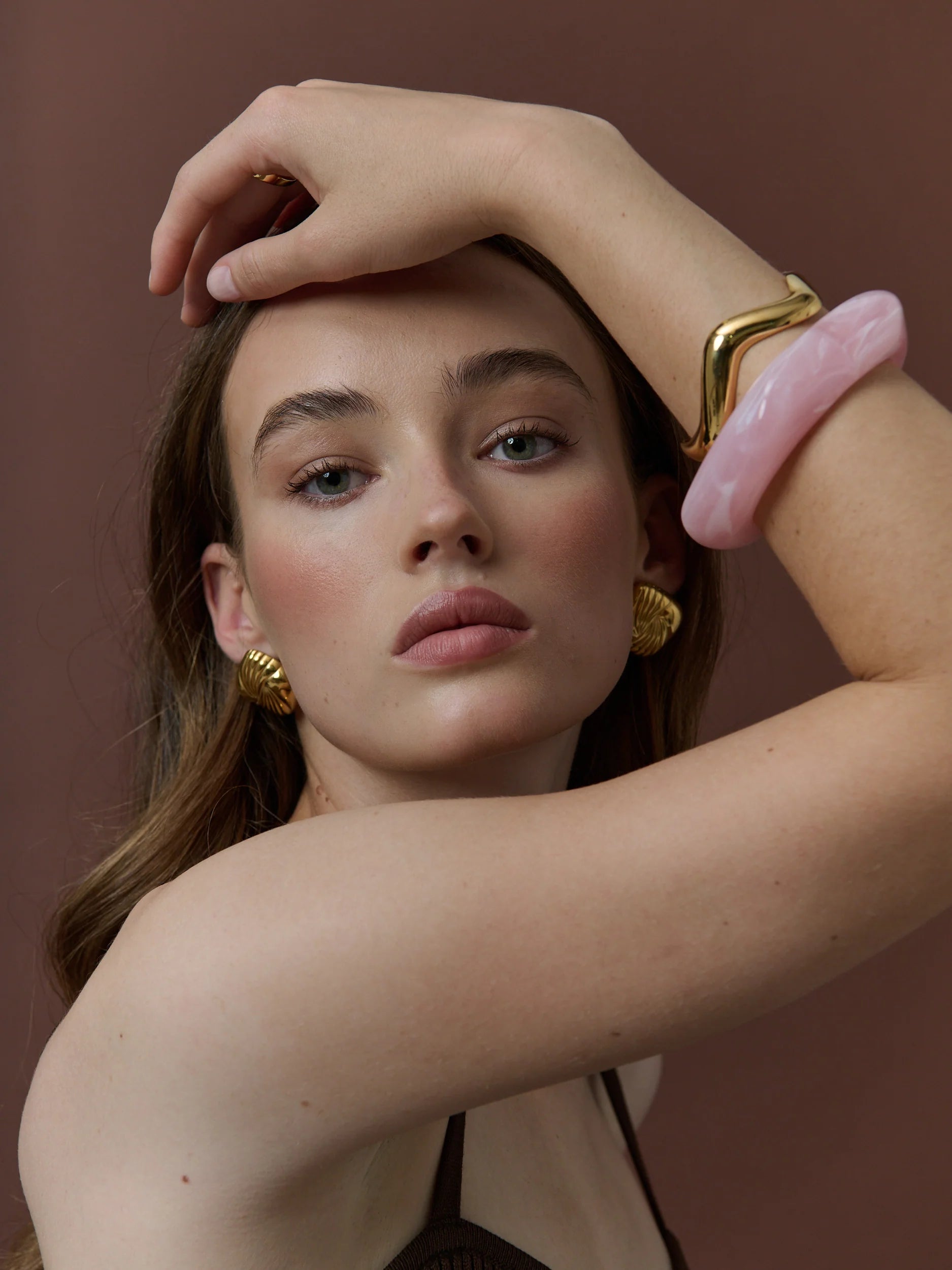 Angels Whisper Angular Cuffed Bangle - Pink