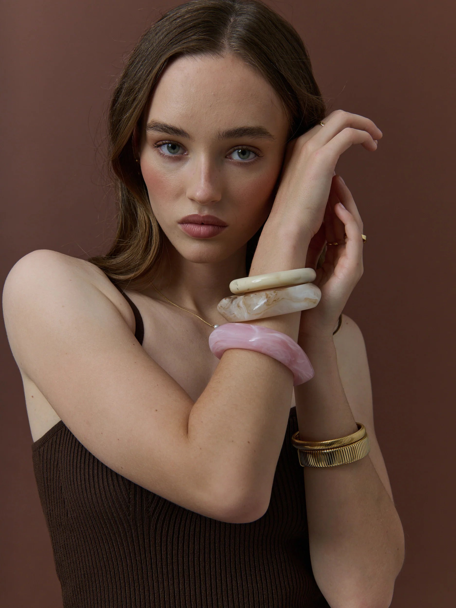 Angels Whisper Angular Cuffed Bangle - Pink