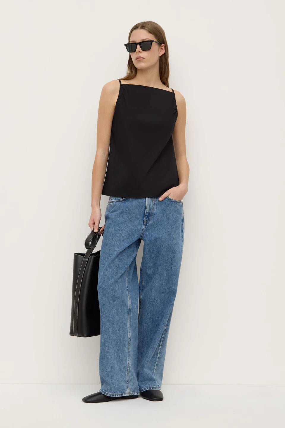 Assembly Label Annie Poplin Tank - Black