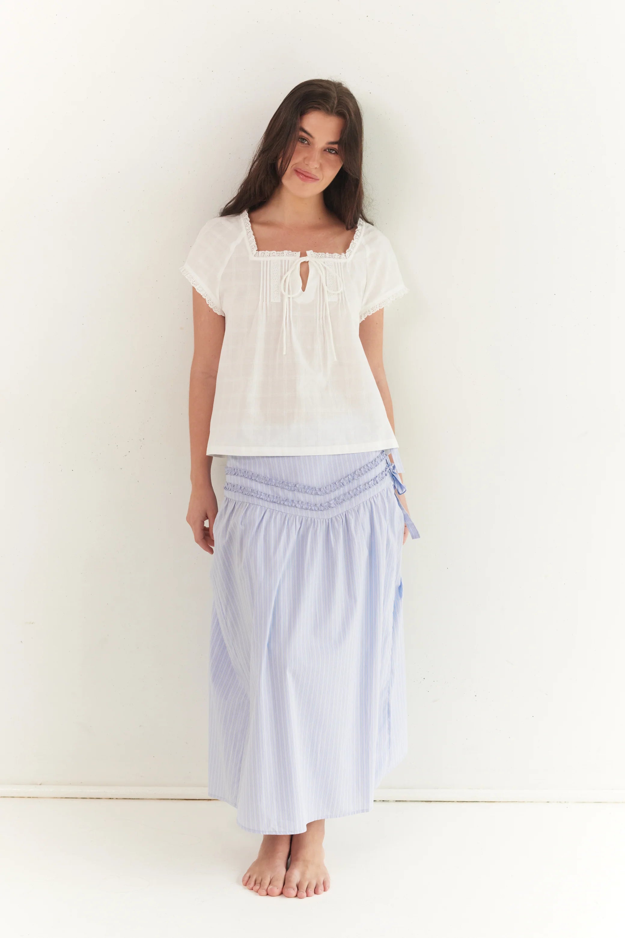 Juni Annika Midi Skirt - Stripe