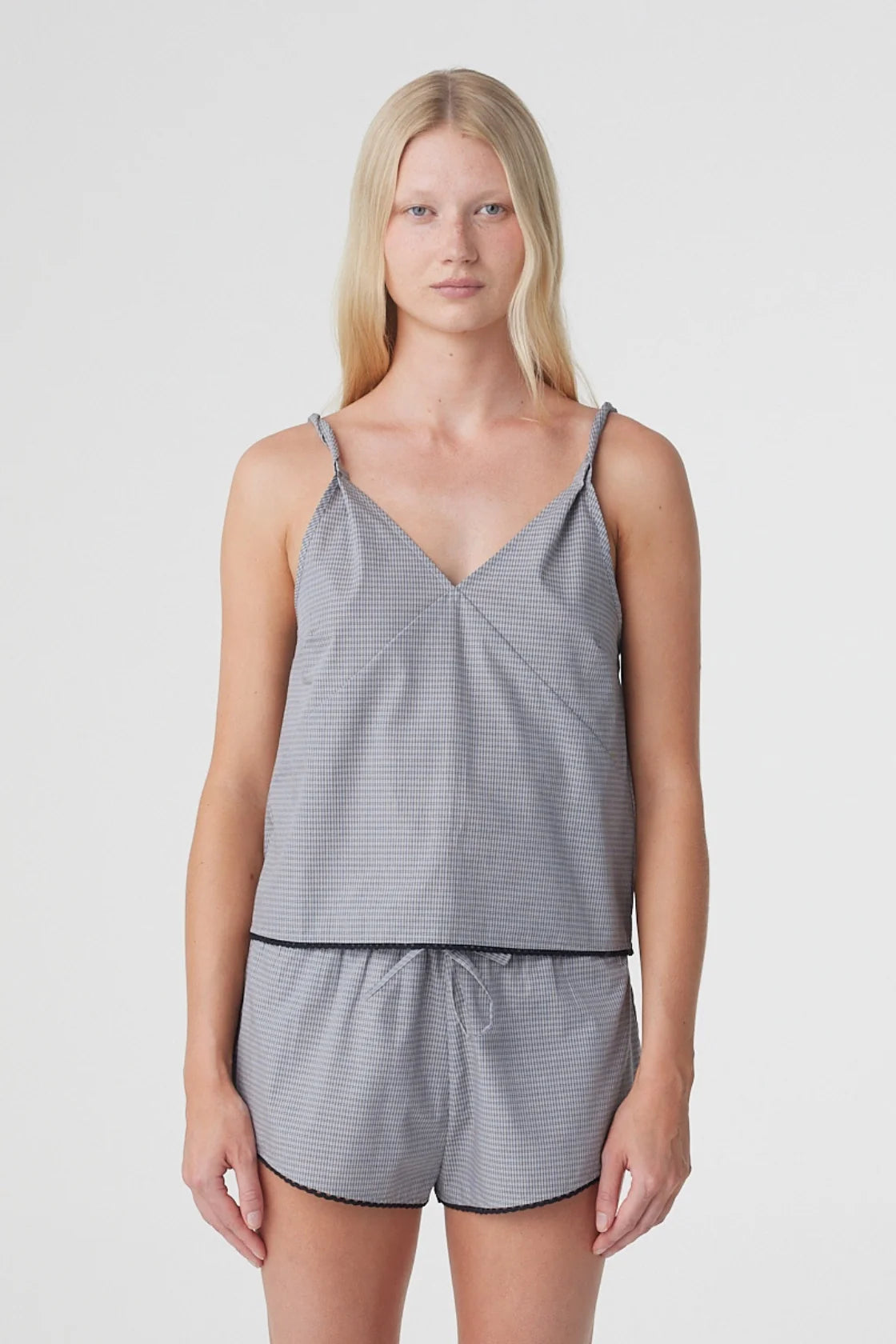 Arcaa Allie Top - Muted Blue Check