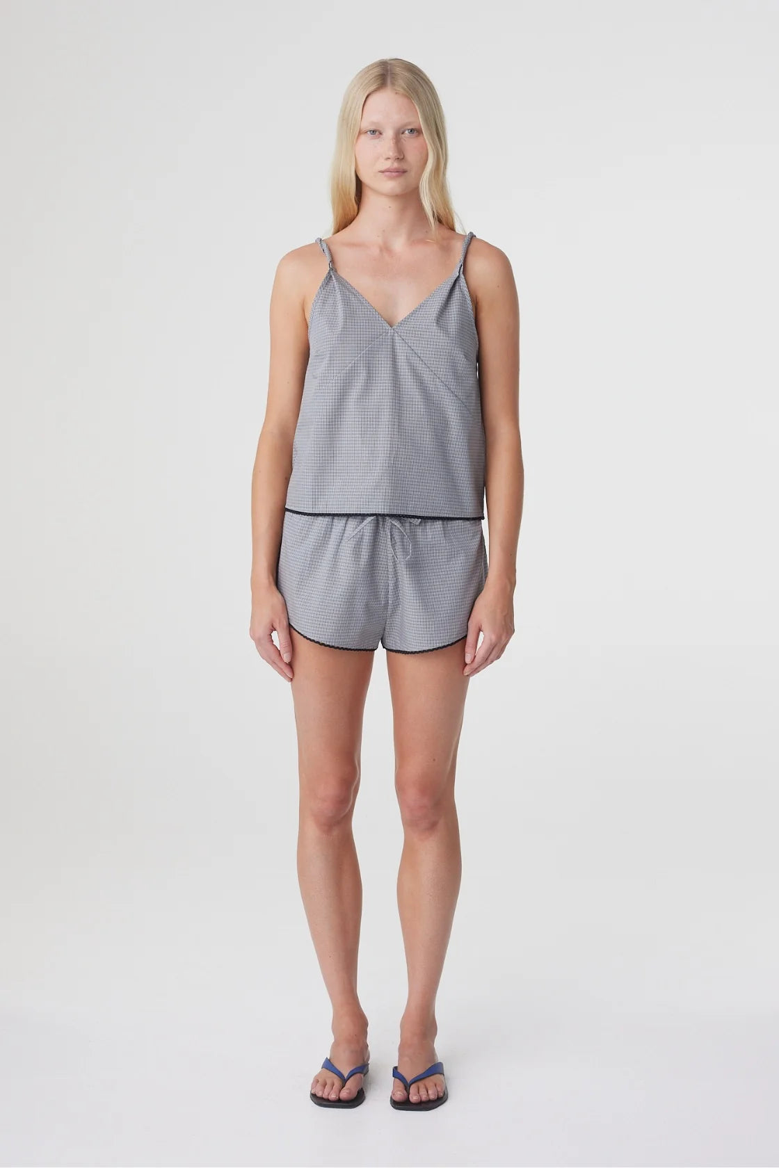 Arcaa Allie Top - Muted Blue Check