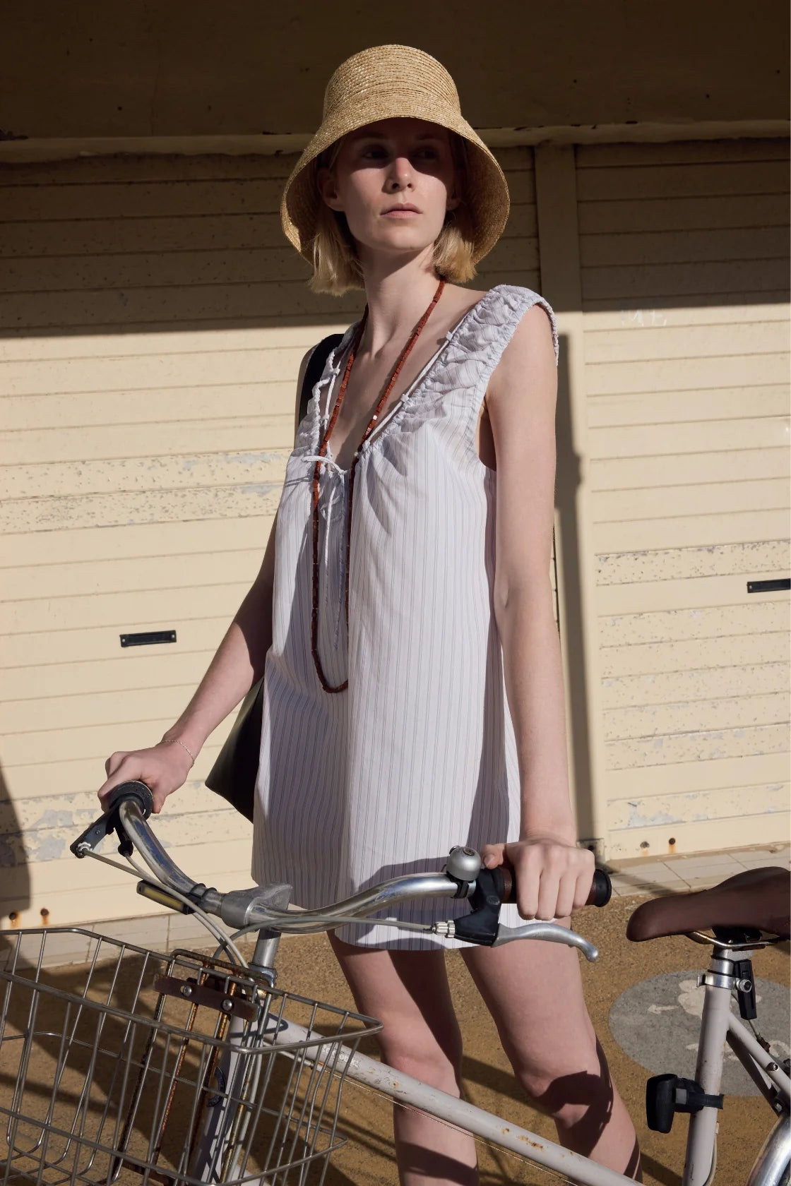 Arcaa Isla Mini Dress - Blue Pinstripe