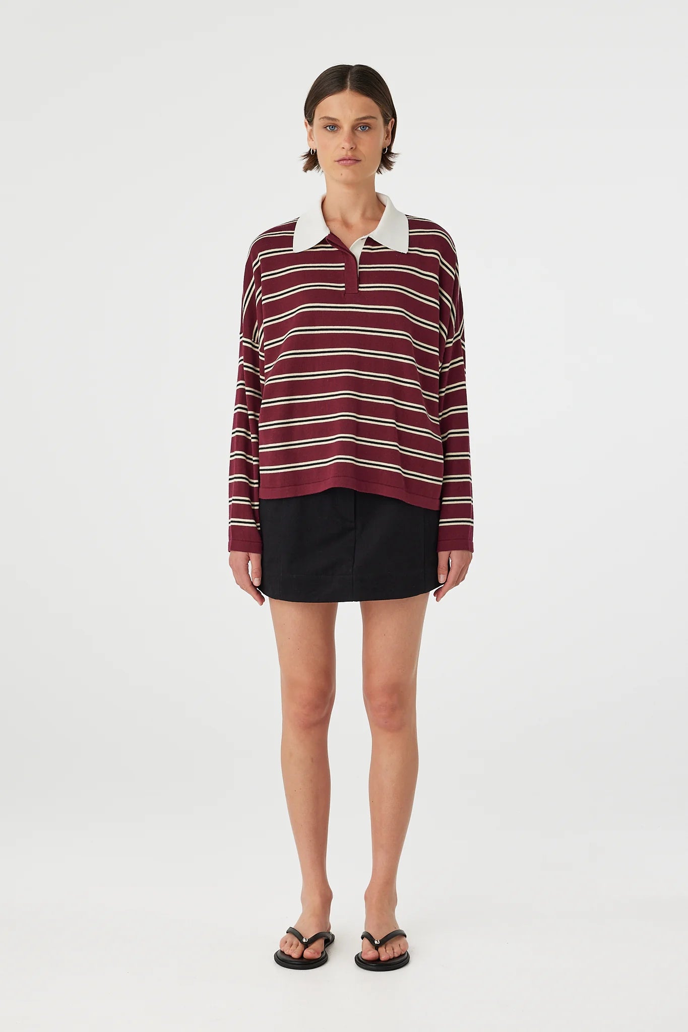 Arcaa Rayne Knit Jersey - Merlot Stripe