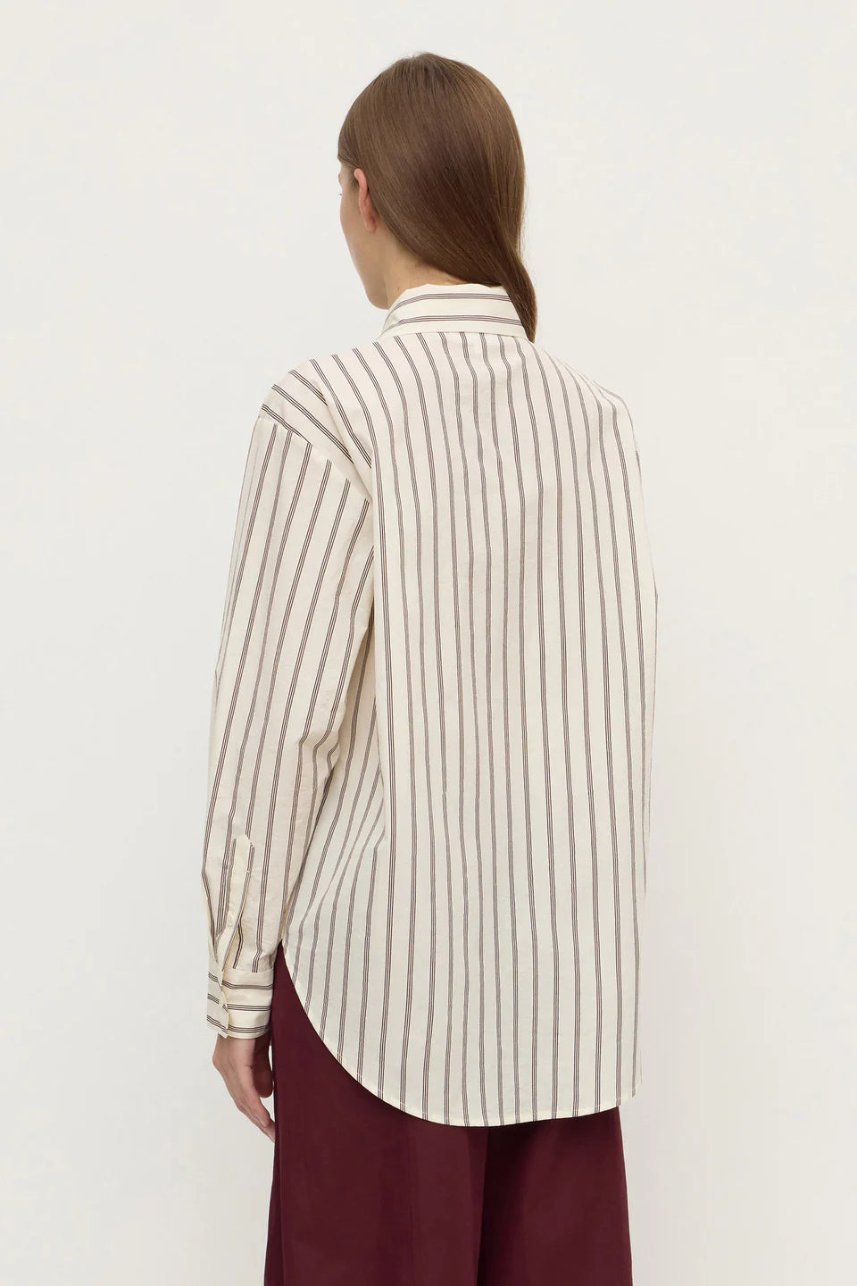 Assembly Label Amaro Italian Stripe Shirt - Merlot/White