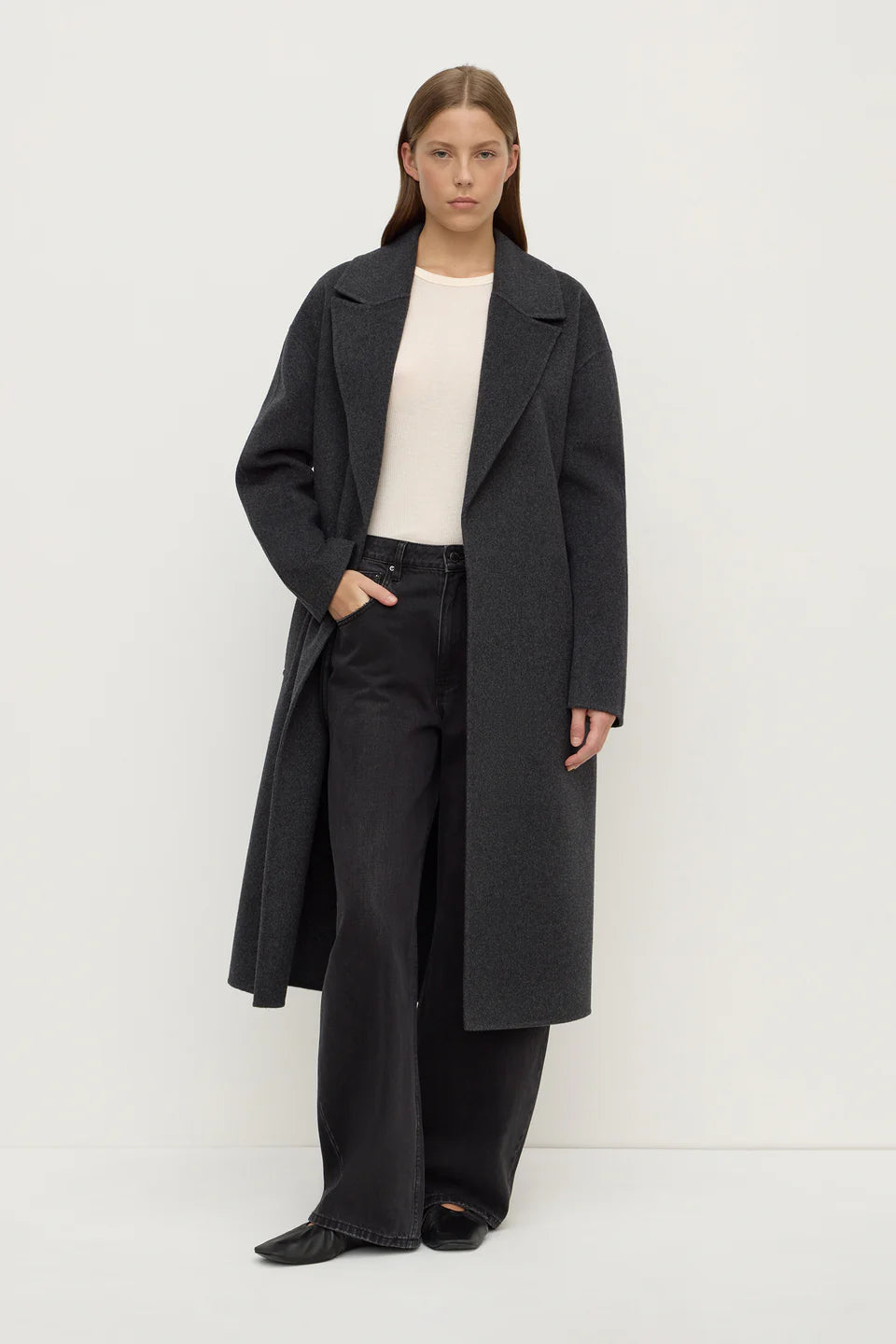 Assembly Label Ivy Wool Coat - Charcoal Marle