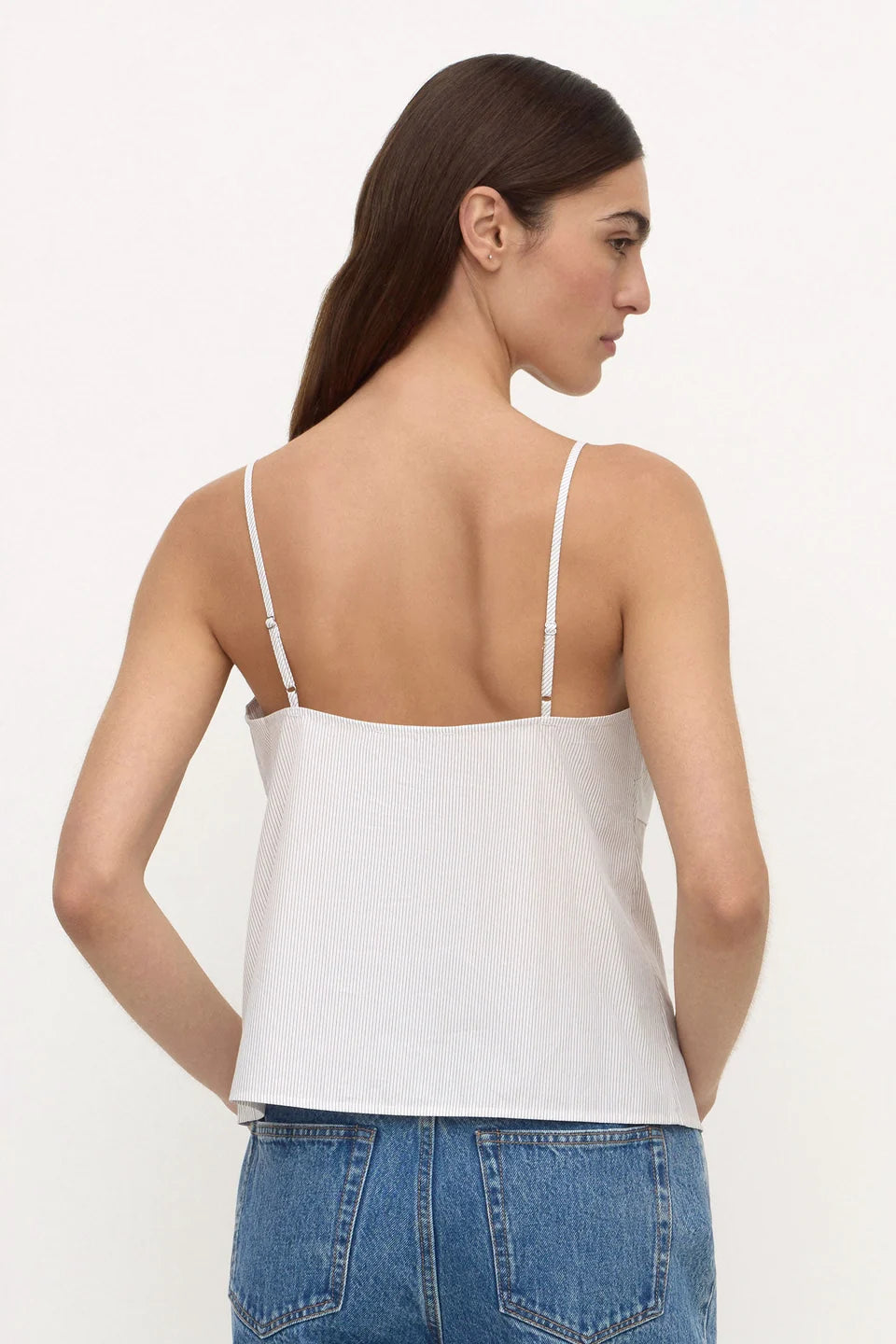 Assembly Label Ruth Cotton Tie Top - Blue Stripe