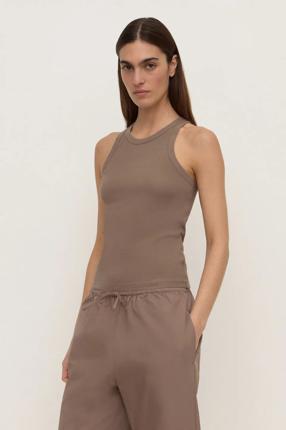 Assembly Label Tabitha Rib Tank - Dark Sand