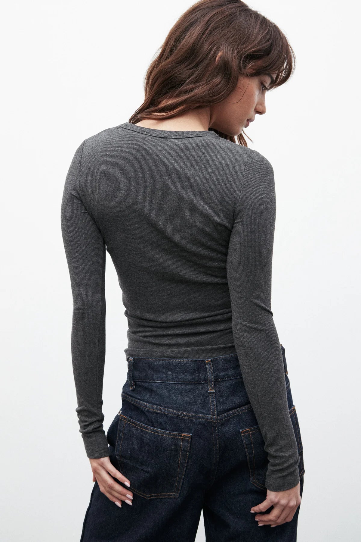 Bayse Nyla Top - Dark Heather Grey
