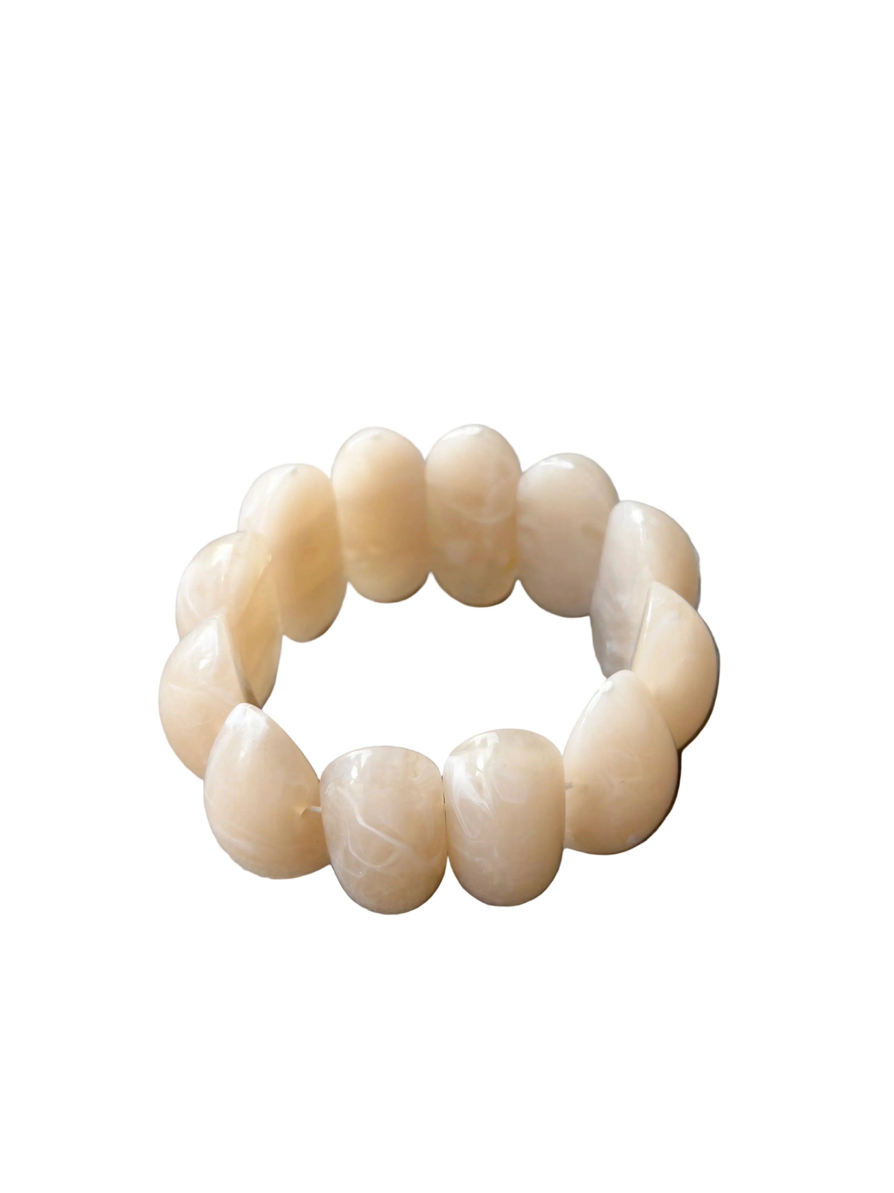 Angels Whisper Beaded Resin Bangle - Apricot