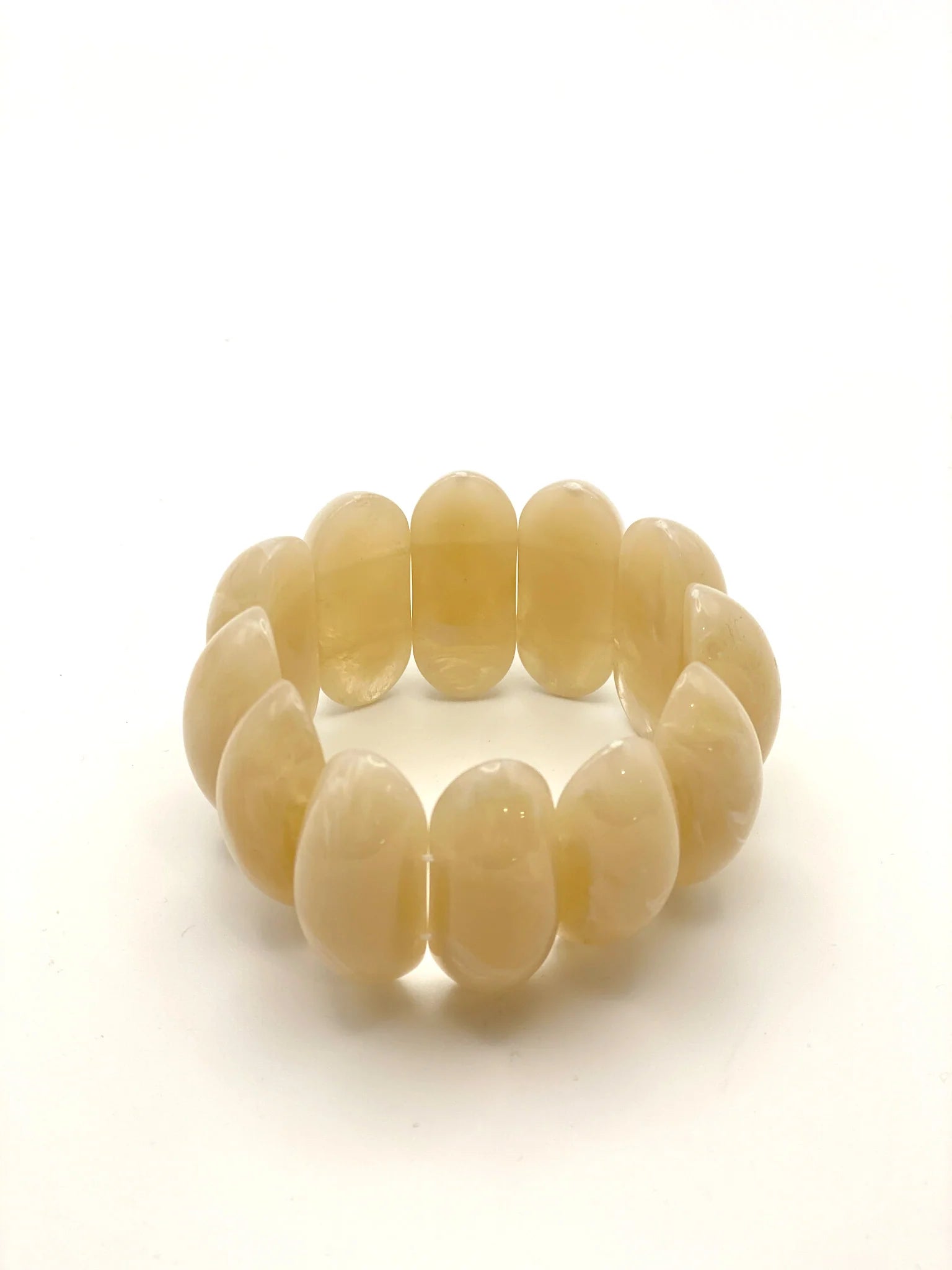 Angels Whisper Beaded Resin Bangle - Apricot