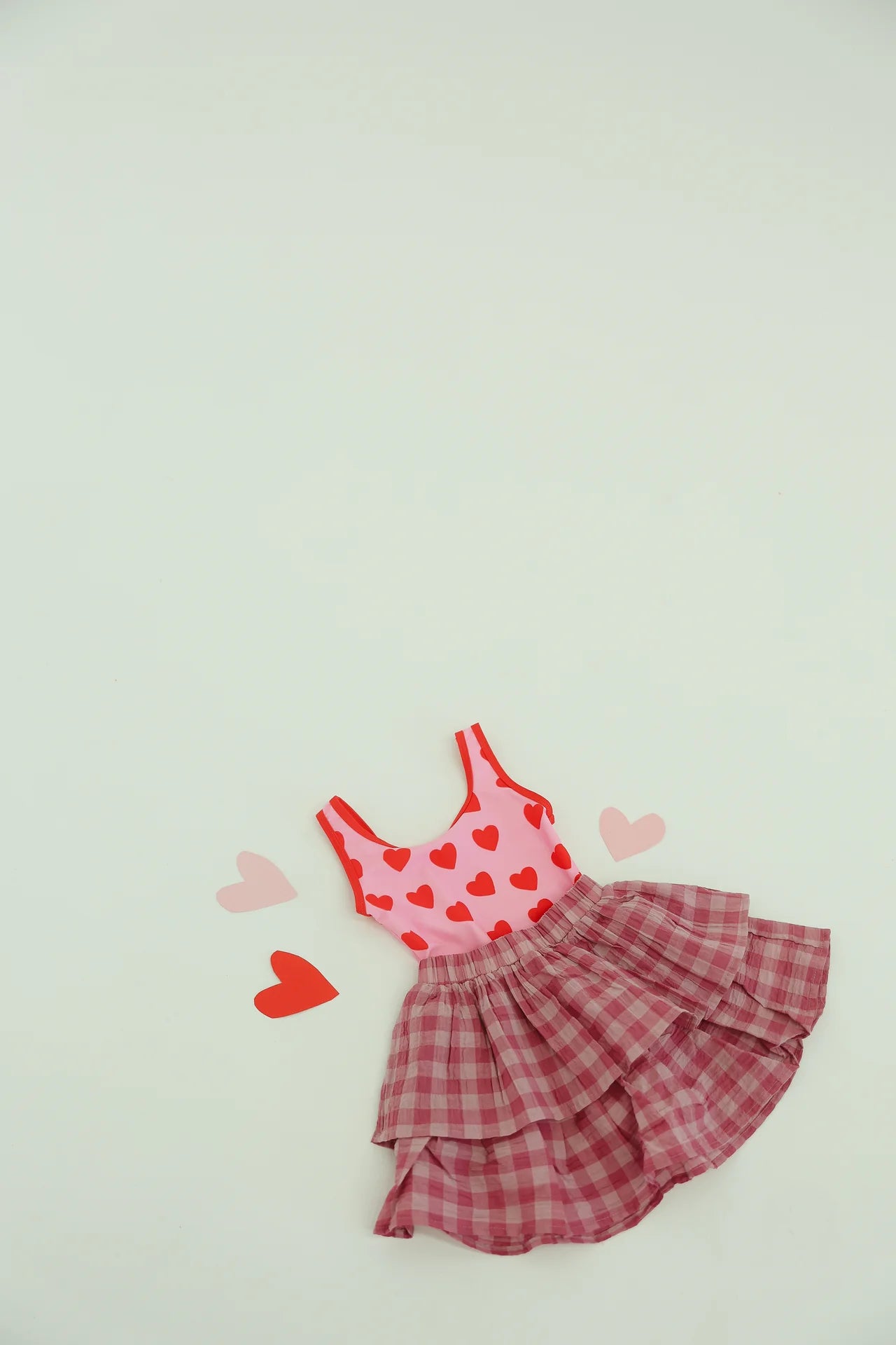 By Billie Gingham Tiered Skirt