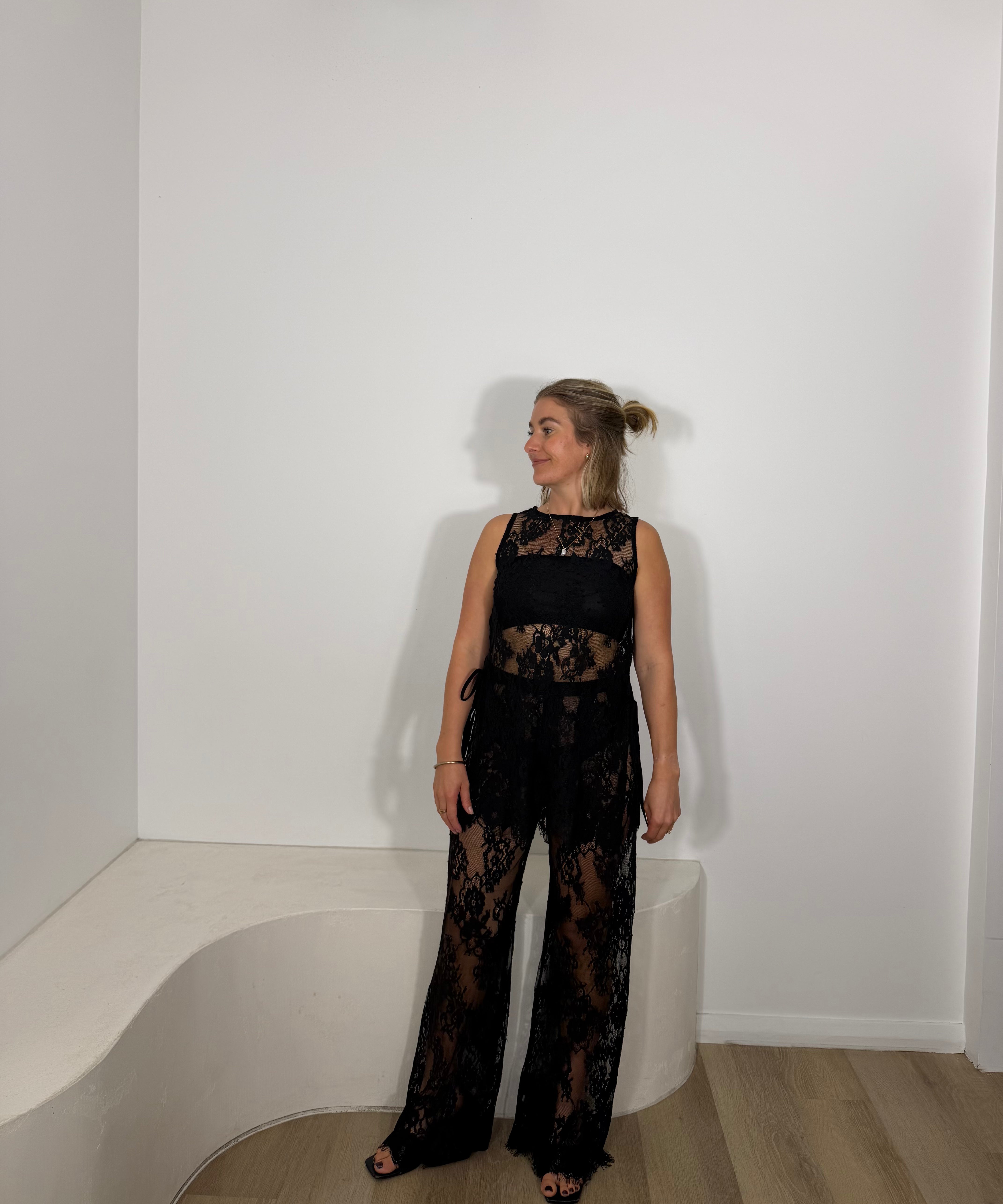 By Frankie Lace Pant Set - Black
