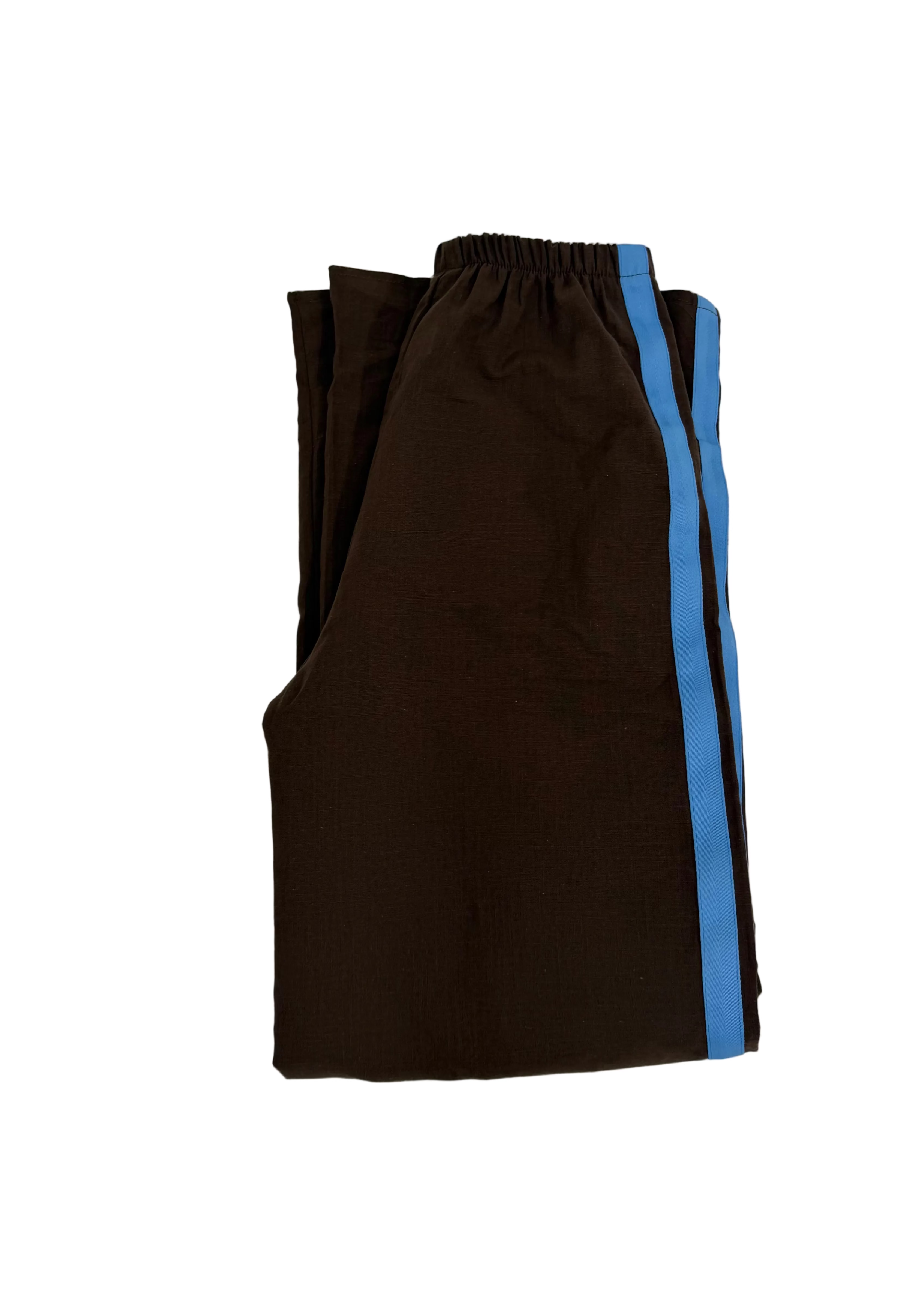 By Frankie Racer Pant - Chocolate & Blue Stripe
