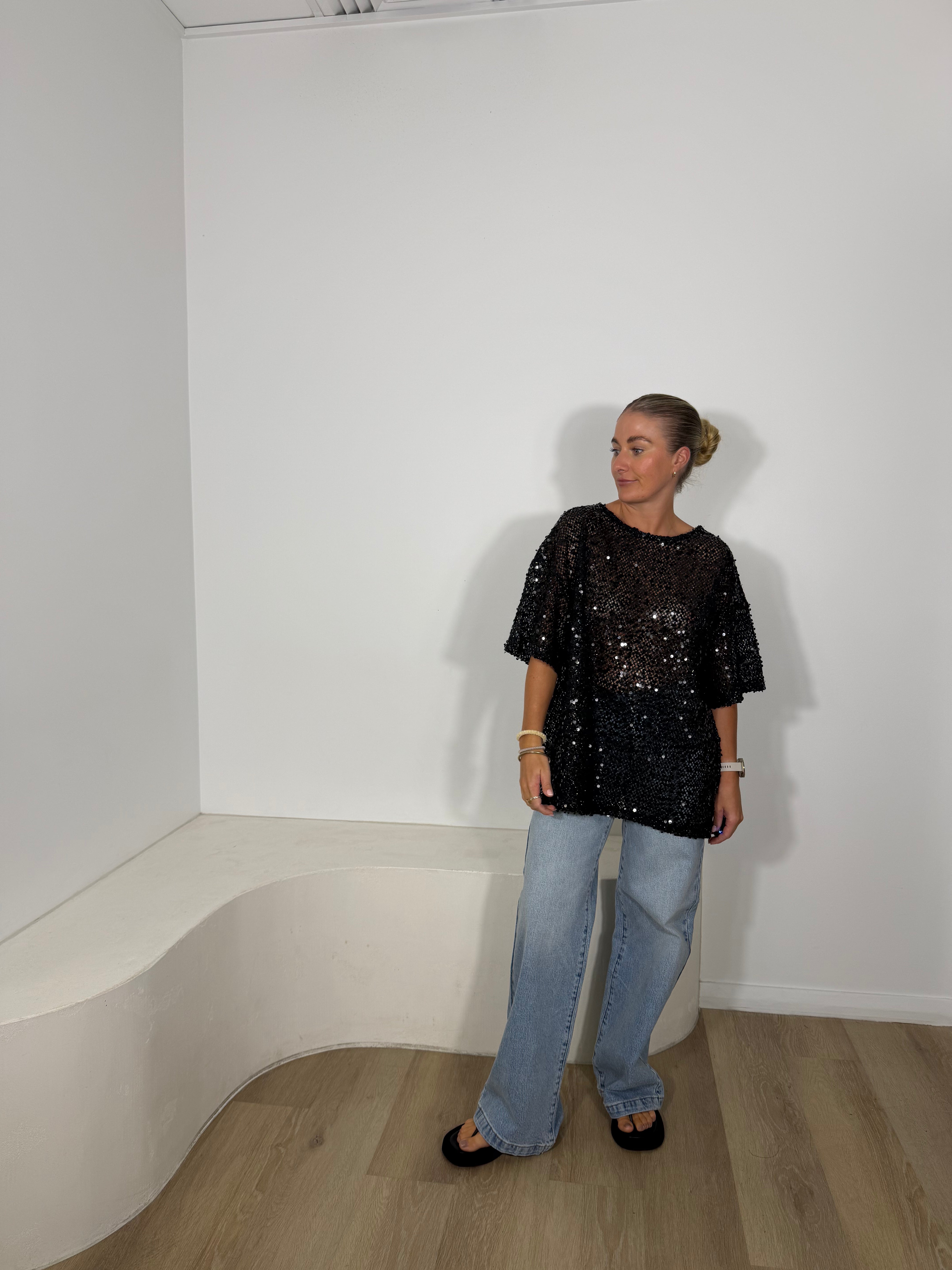 By Frankie Sequin Oversized Tee - Black