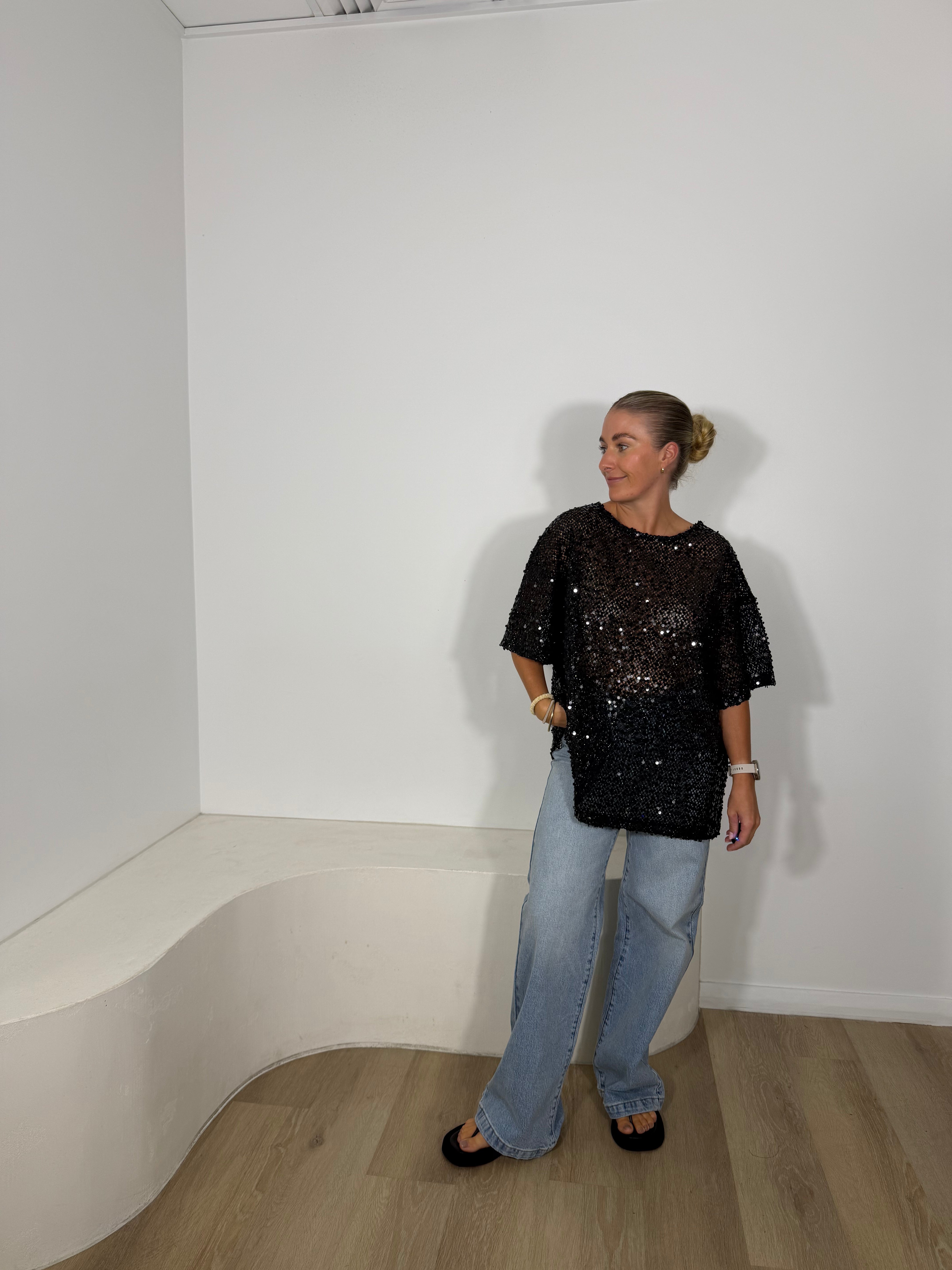 By Frankie Sequin Oversized Tee - Black