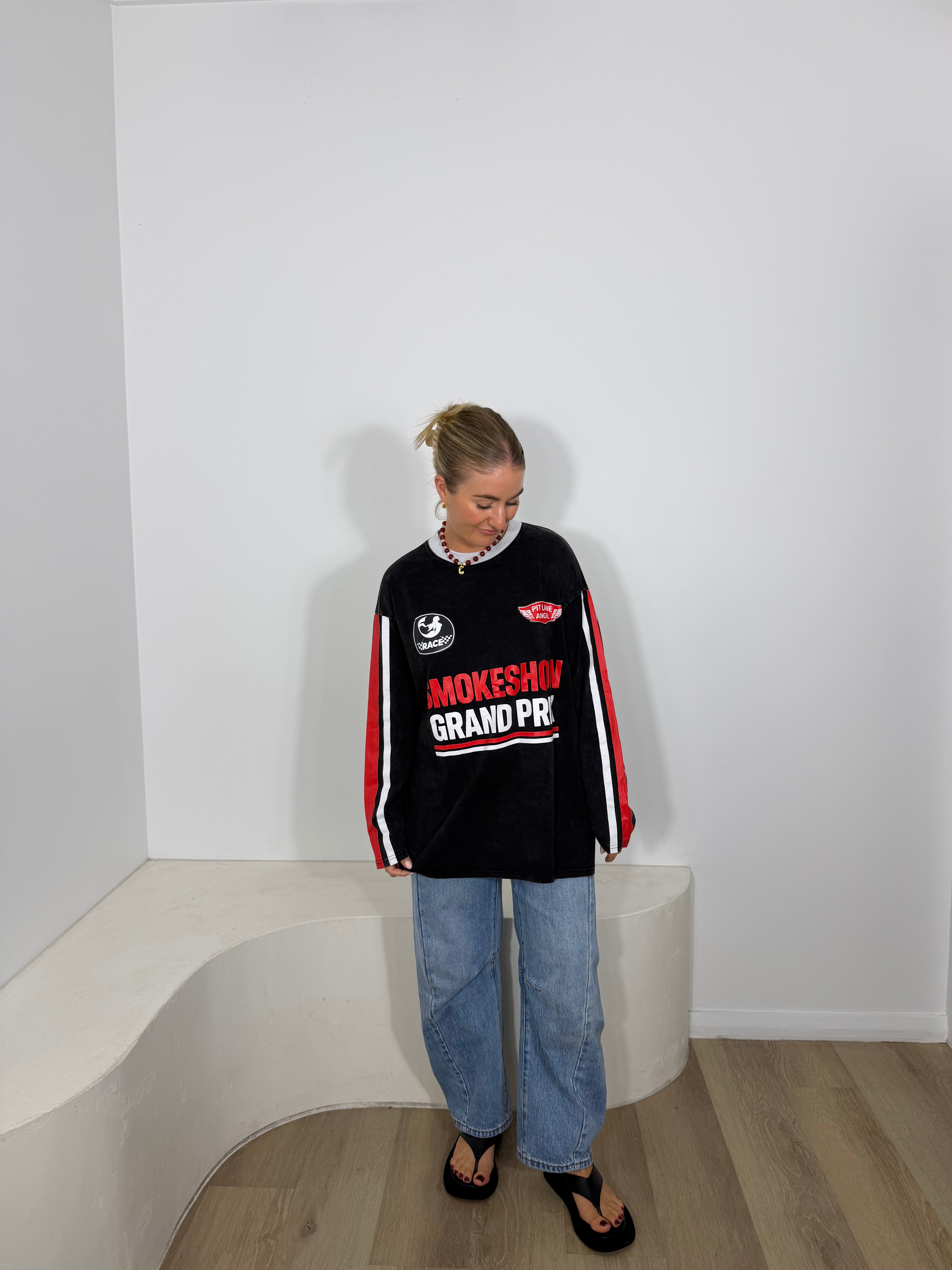 By Frankie Smokeshow Grand Prix Long Sleeve Tee - Black