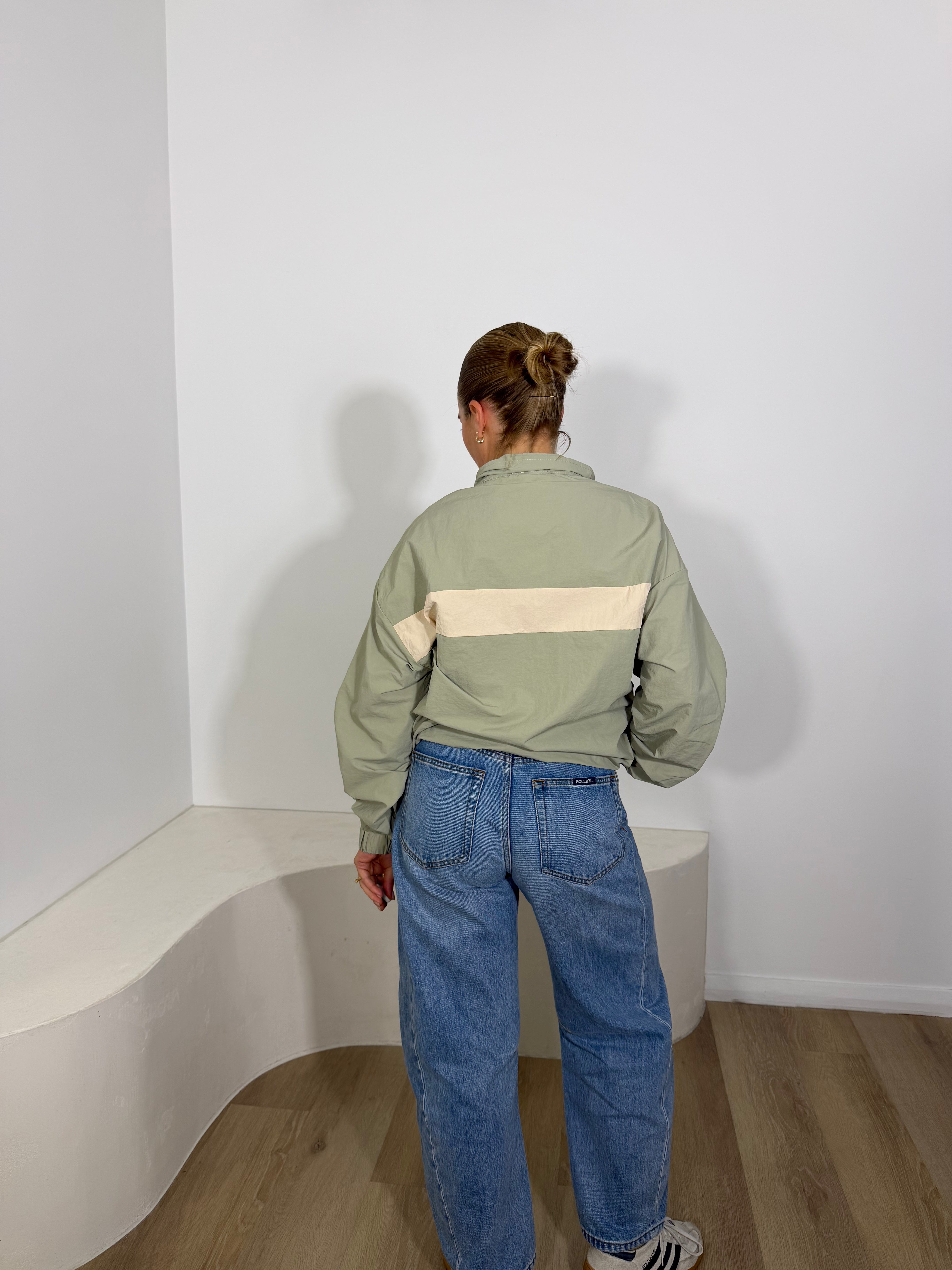By Frankie Windbreaker Jacket - Sage & Beige