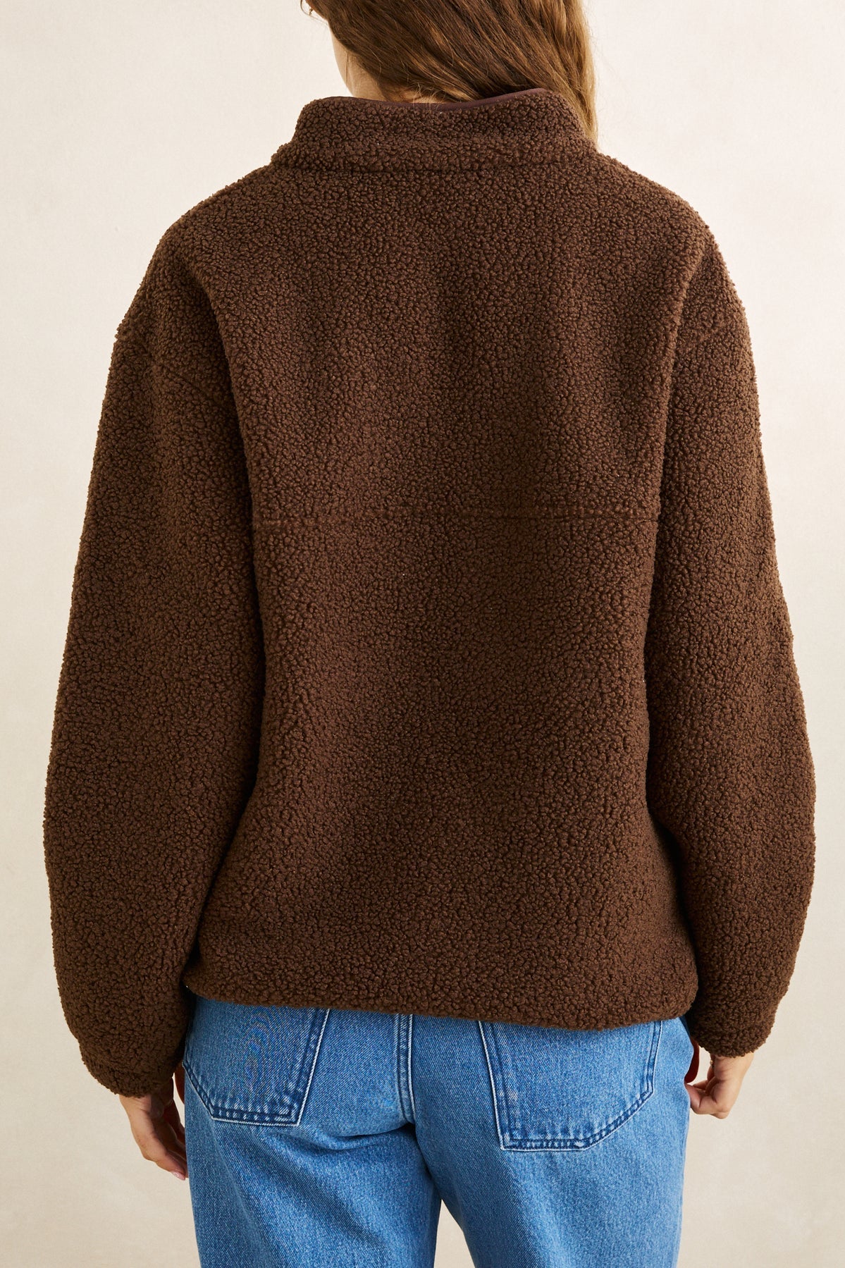 Rhythm Zip Through Sherpa Fleece - Chocolate