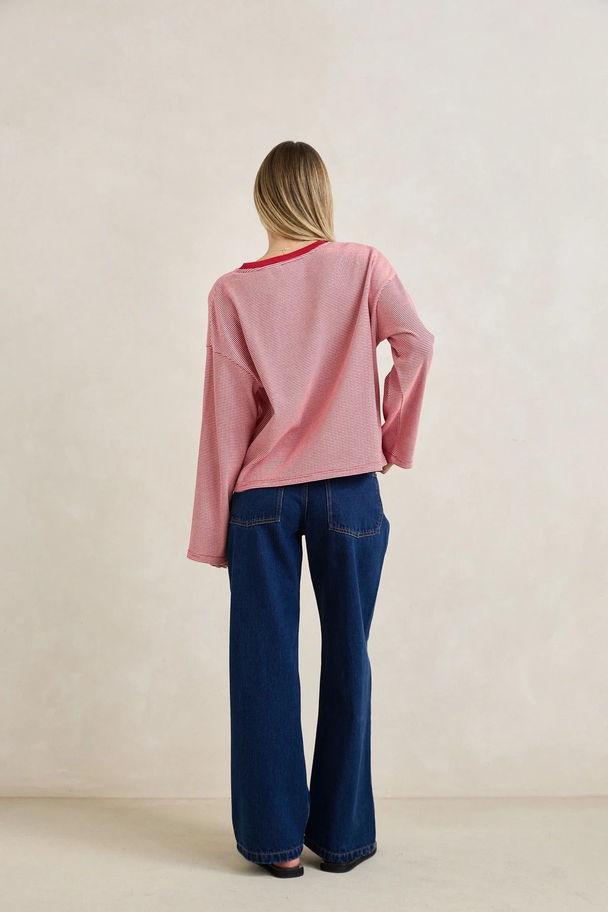 Rhythm Lexi Stripe LS Top - Cherry