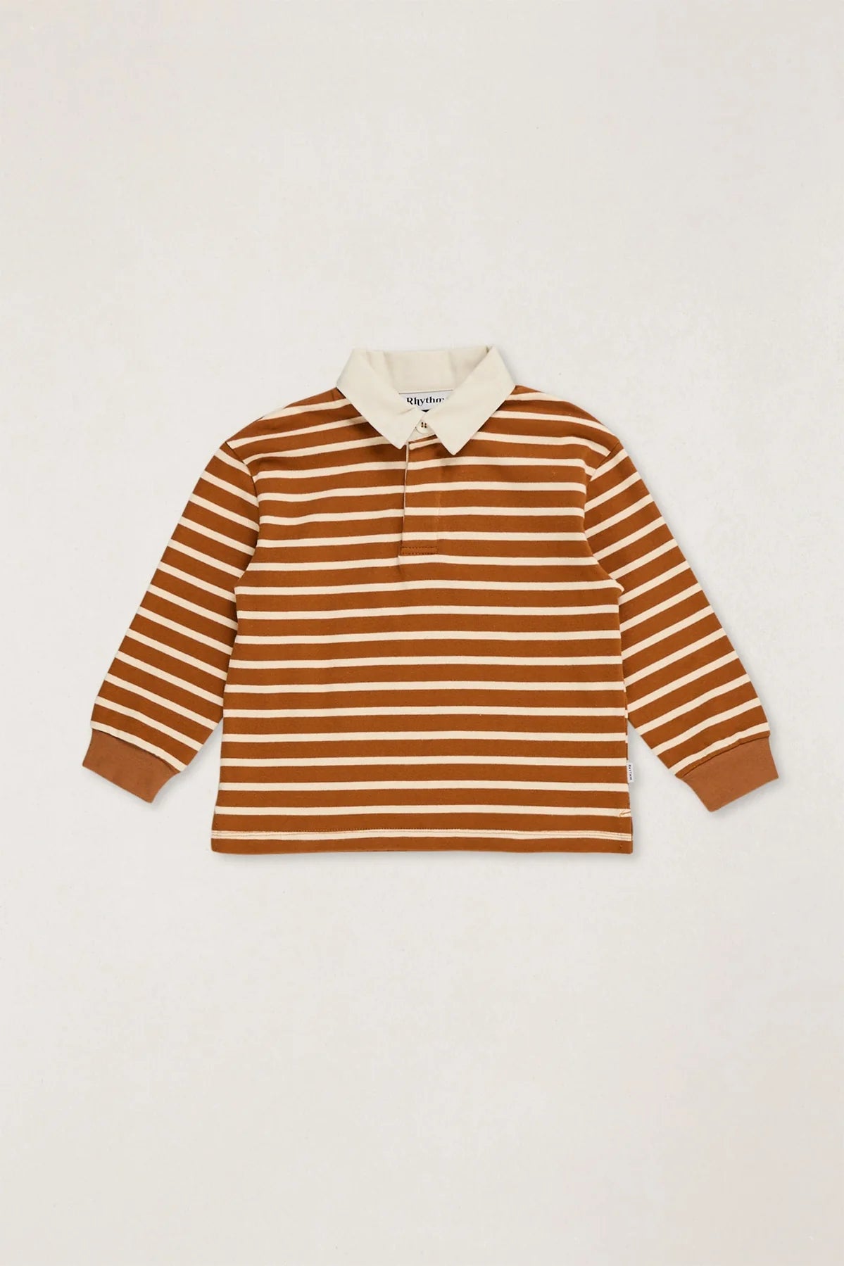 Rhythm Kids Stripe LS Rugby Polo - Earth