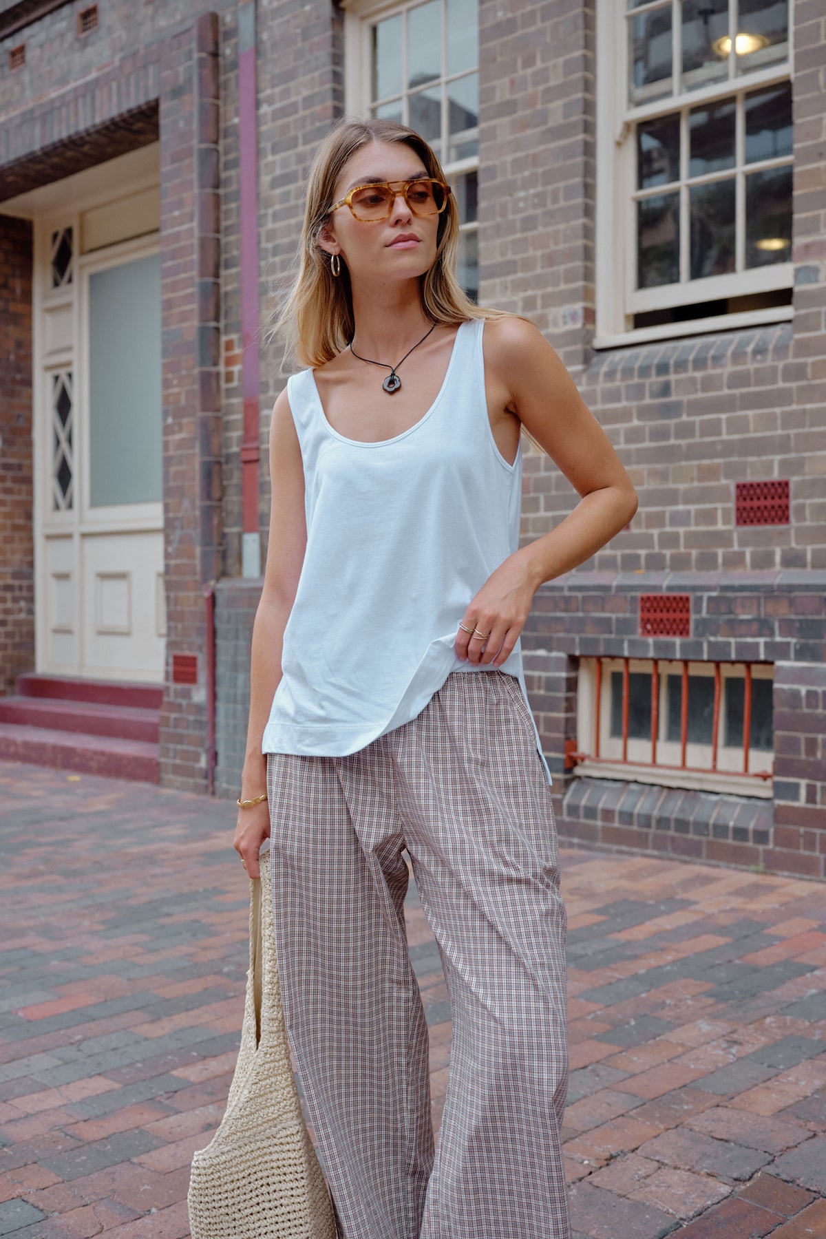 Ceres Life Bloom Slouchy Scoop Tank - White