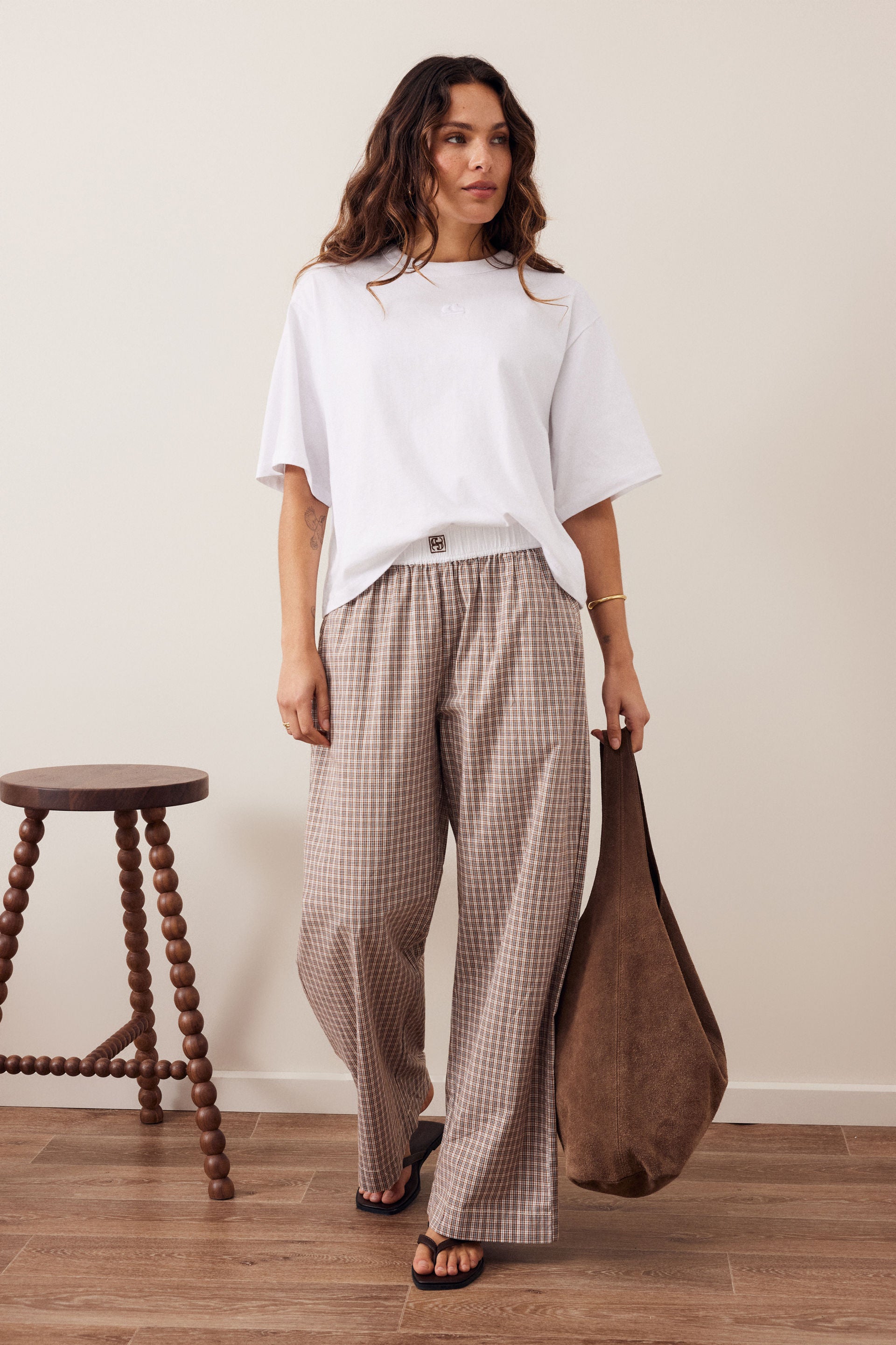 Ceres Life The Lounge Pant - Toffee/Check