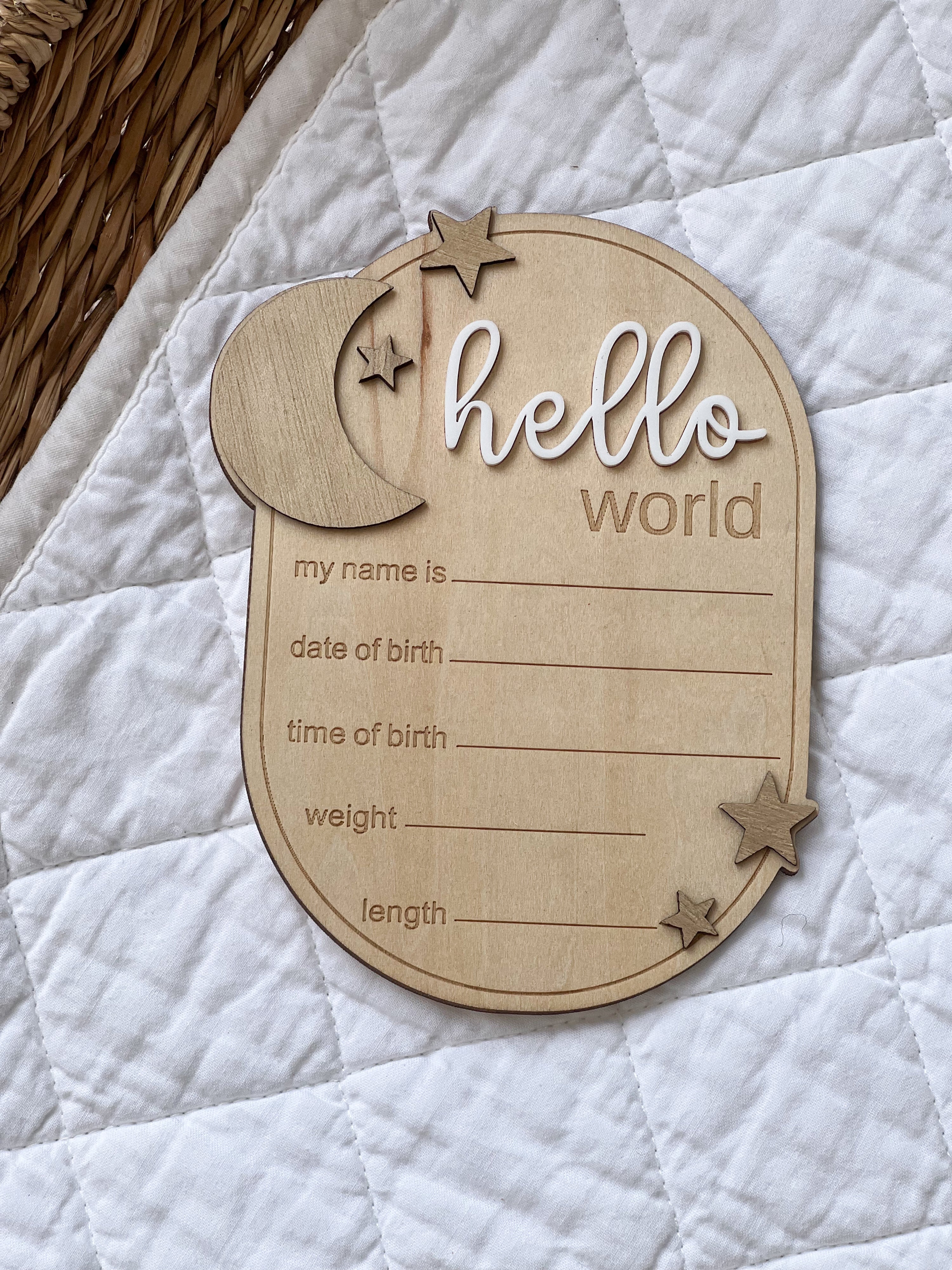 Coko Baby Announcement Plaque - Rounded