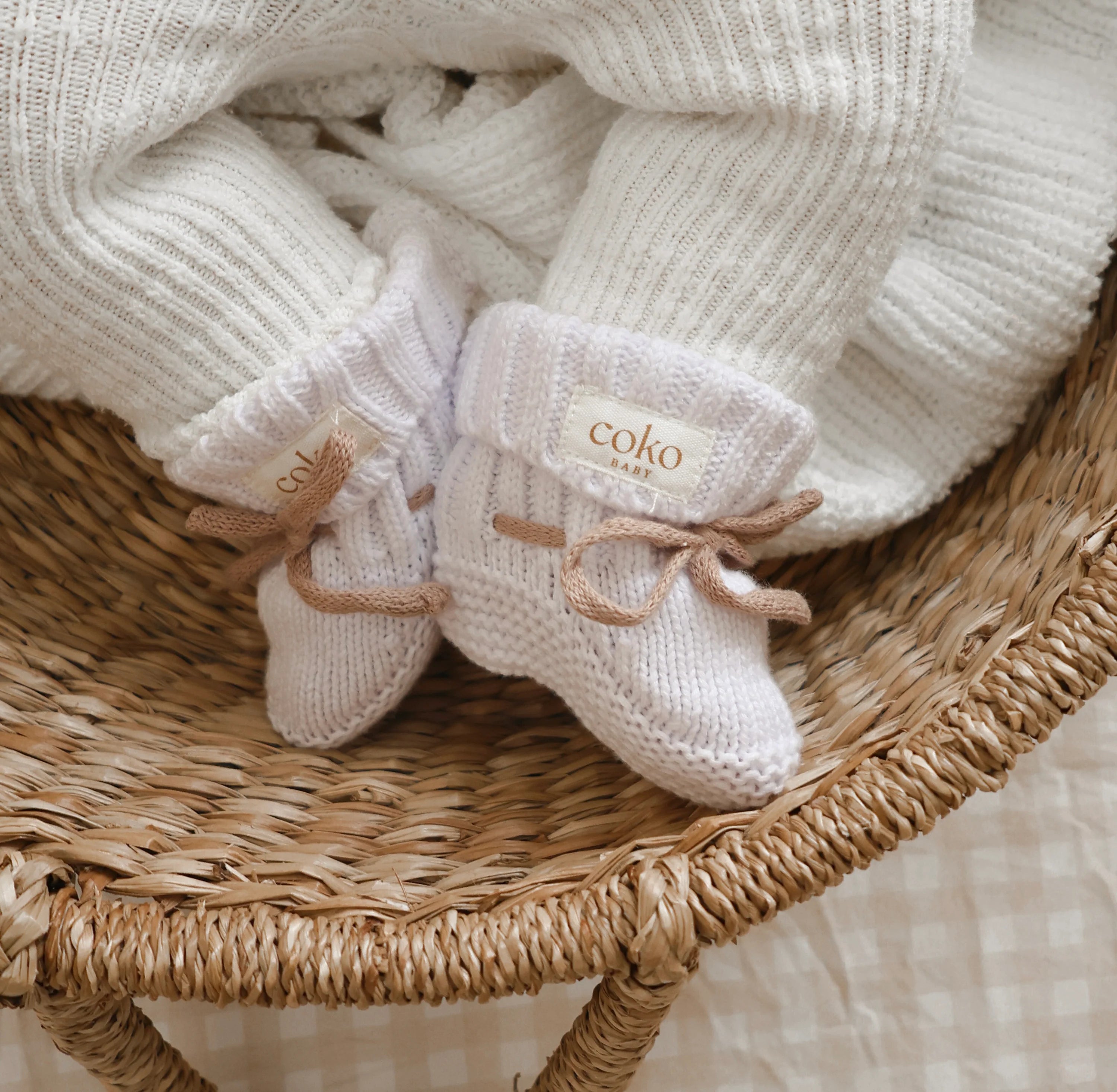 Coko Baby Booties - Milk/Mocha