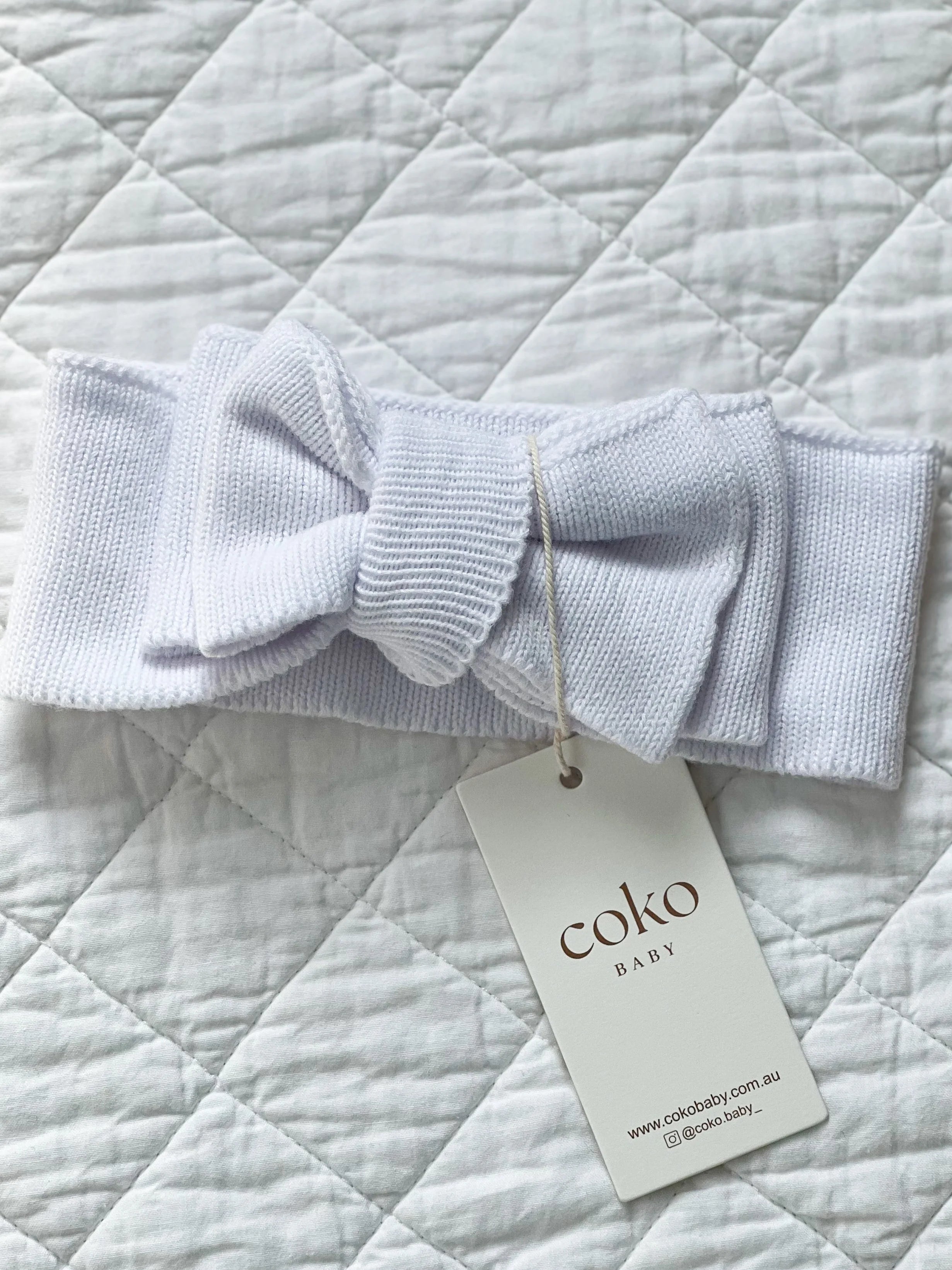 Coko Baby Bow Headband - Milk