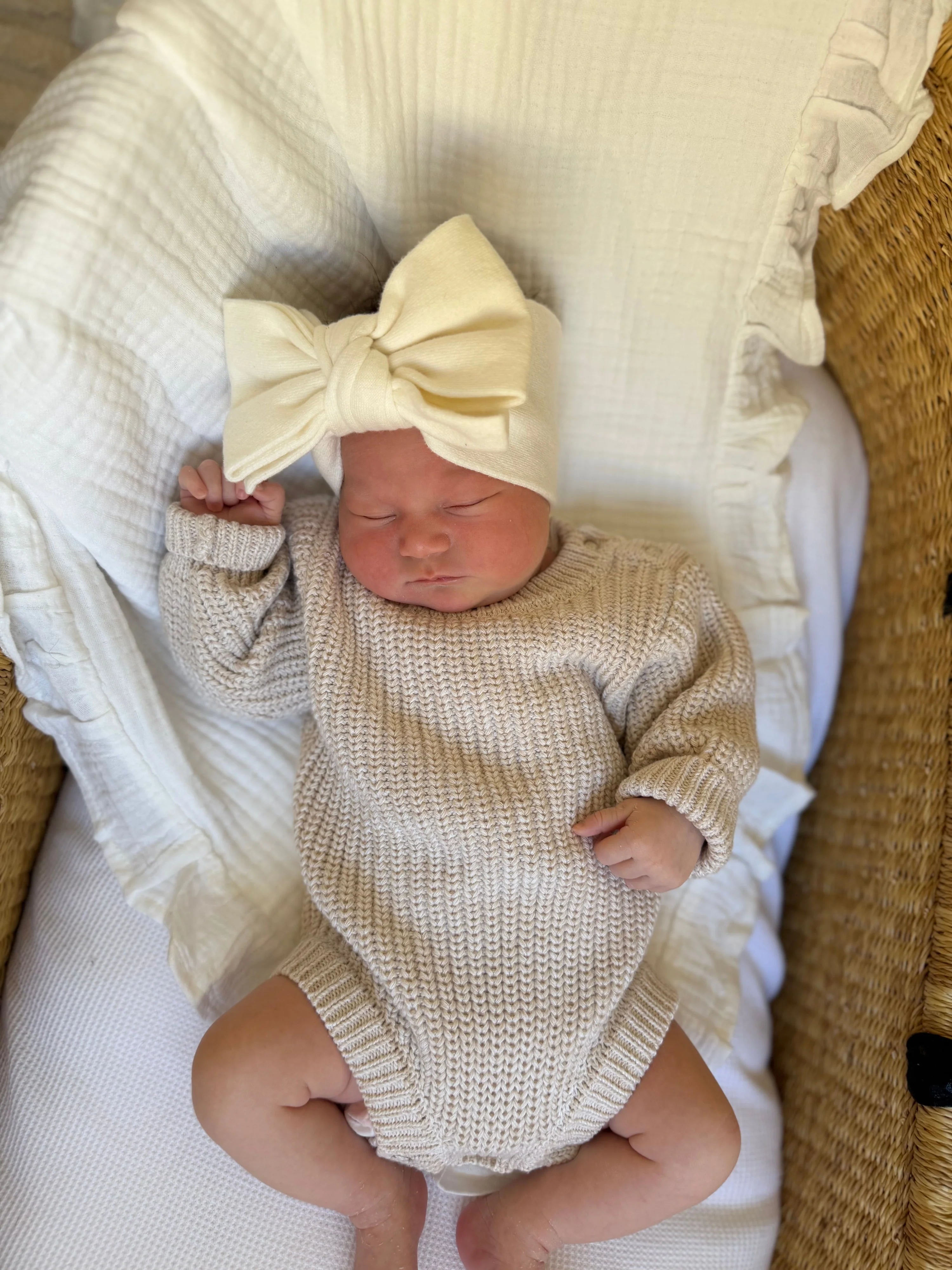 Coko Baby Chunky Knit Romper - Oat