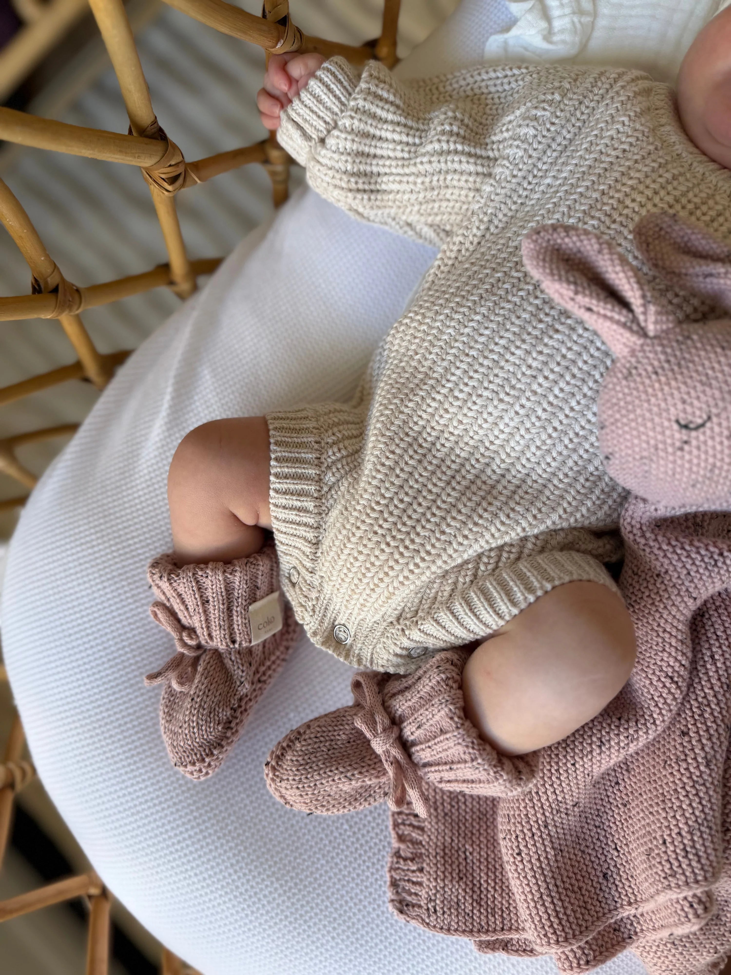 Coko Baby Chunky Knit Romper - Oat