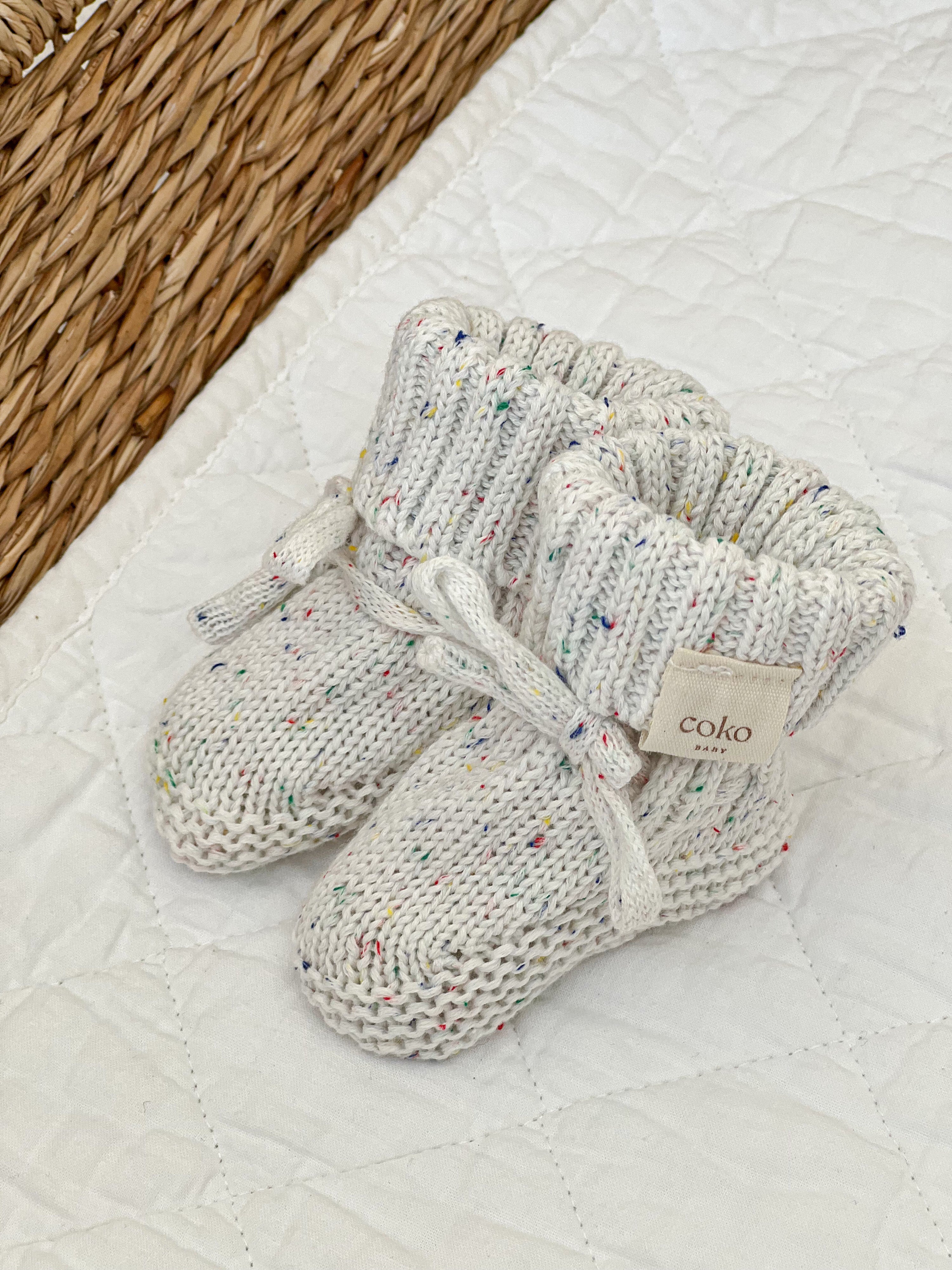 Coko Baby Heirloom Booties - Milk