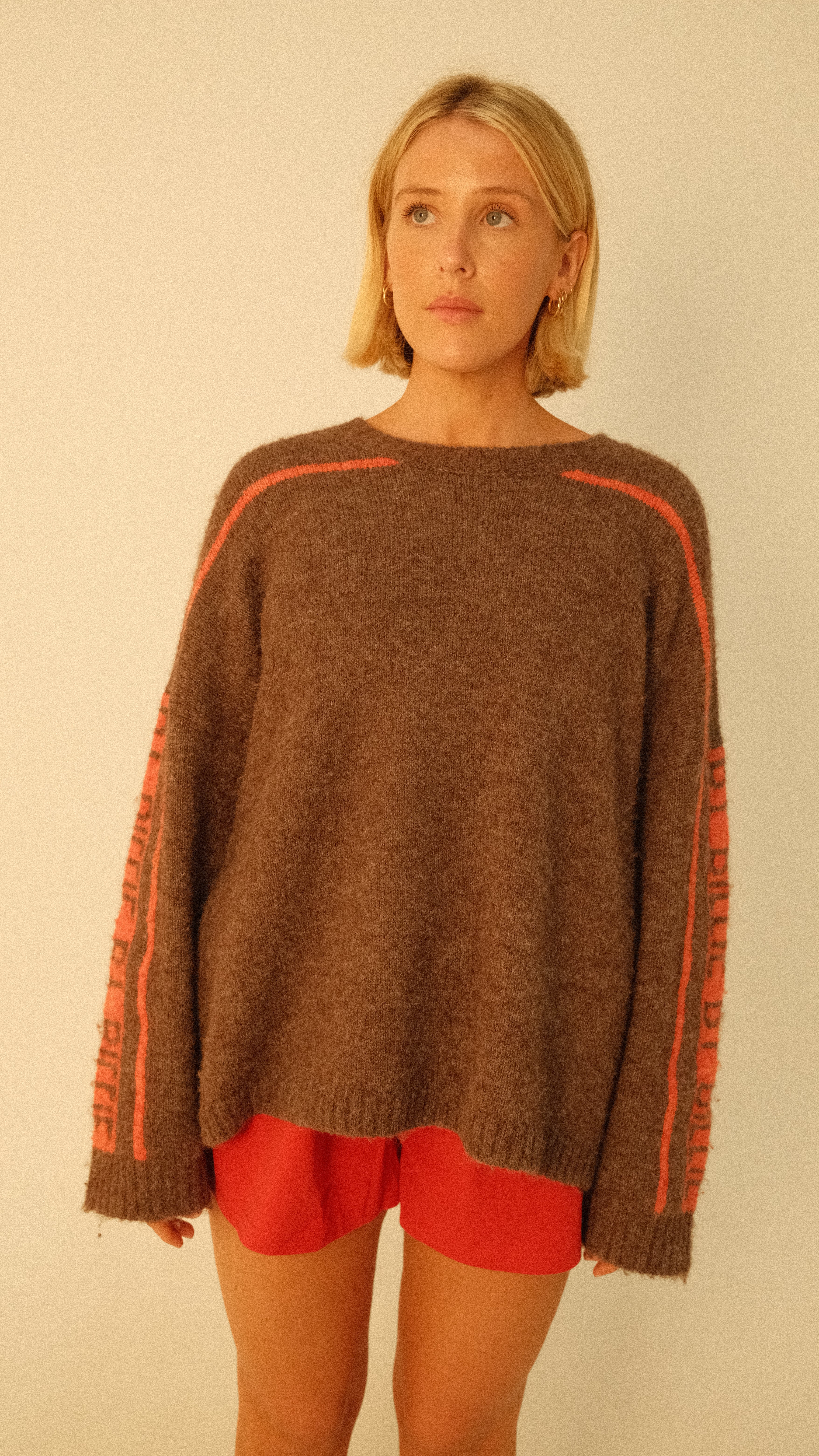 By Billie Knit - Brown/Cherry Tomato